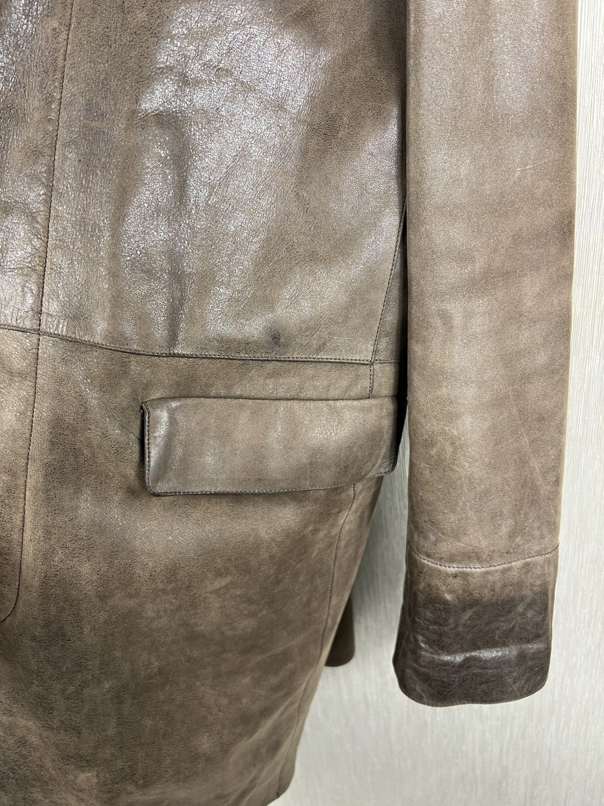 Kenzo Vintage Kenzo leather long coat distressed jacket Size US XL / EU 56 / 4 - 7 Thumbnail