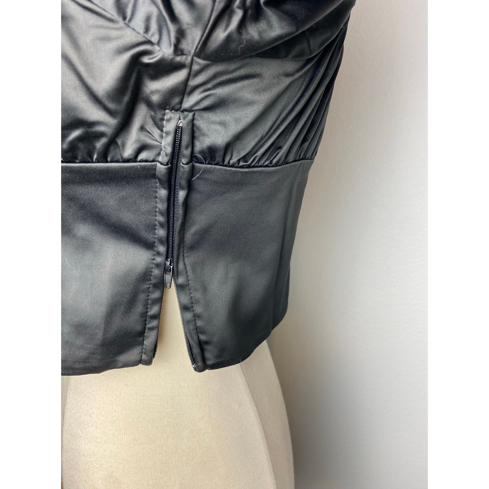 Pacsun LA Hearts Romantic Black Satin Sweetheart Top, Sz Small Size S / US 4 / IT 40 - 4 Thumbnail