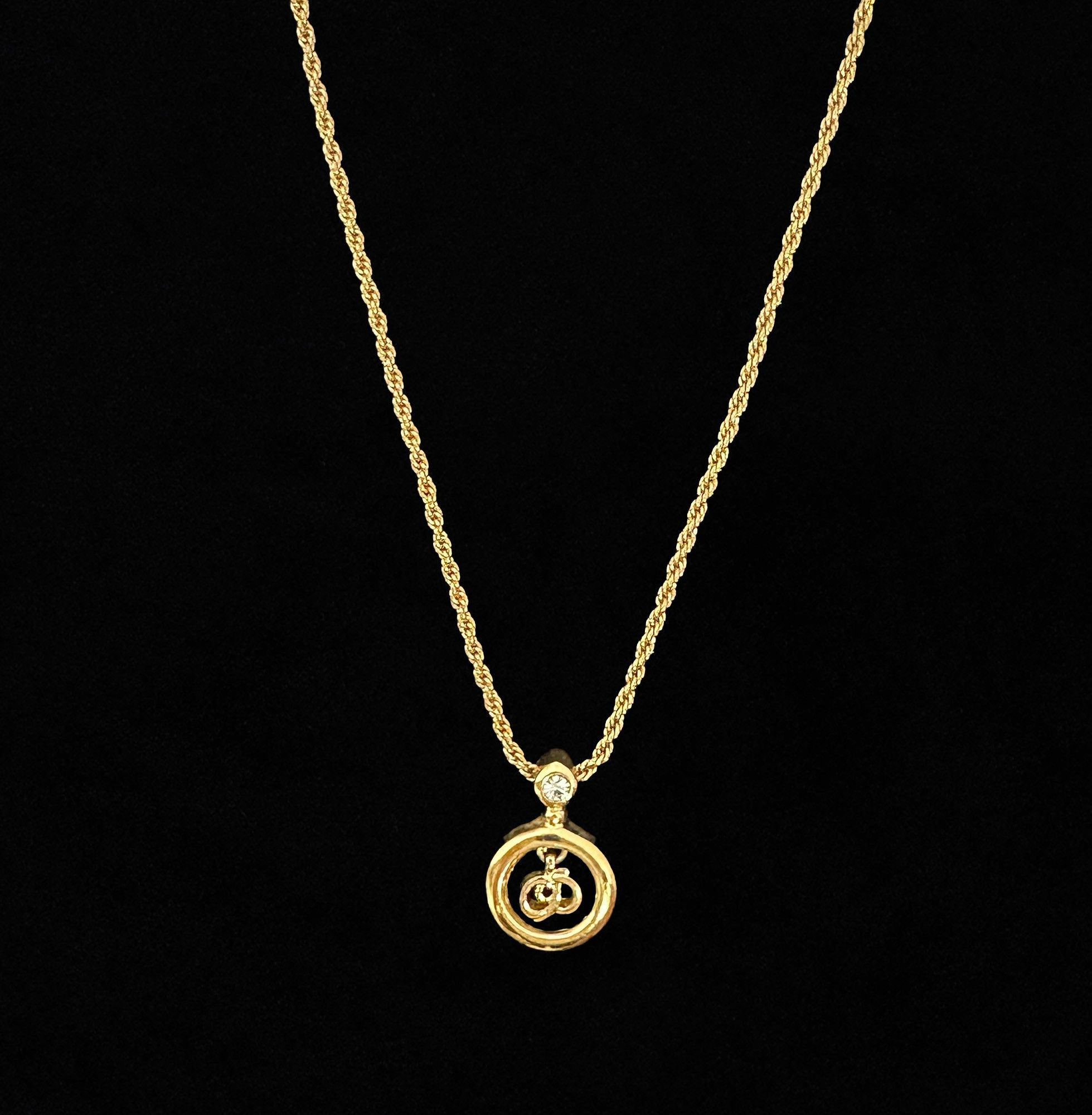 Dior Vintage Christian Dior CD Logo Crystal Accent Gold Necklace Size ONE SIZE - 3 Thumbnail