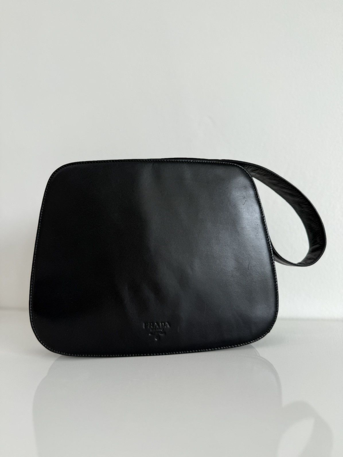 Prada Vintage Prada Logo Leather Box Baguette Bag Size ONE SIZE - 2 Thumbnail