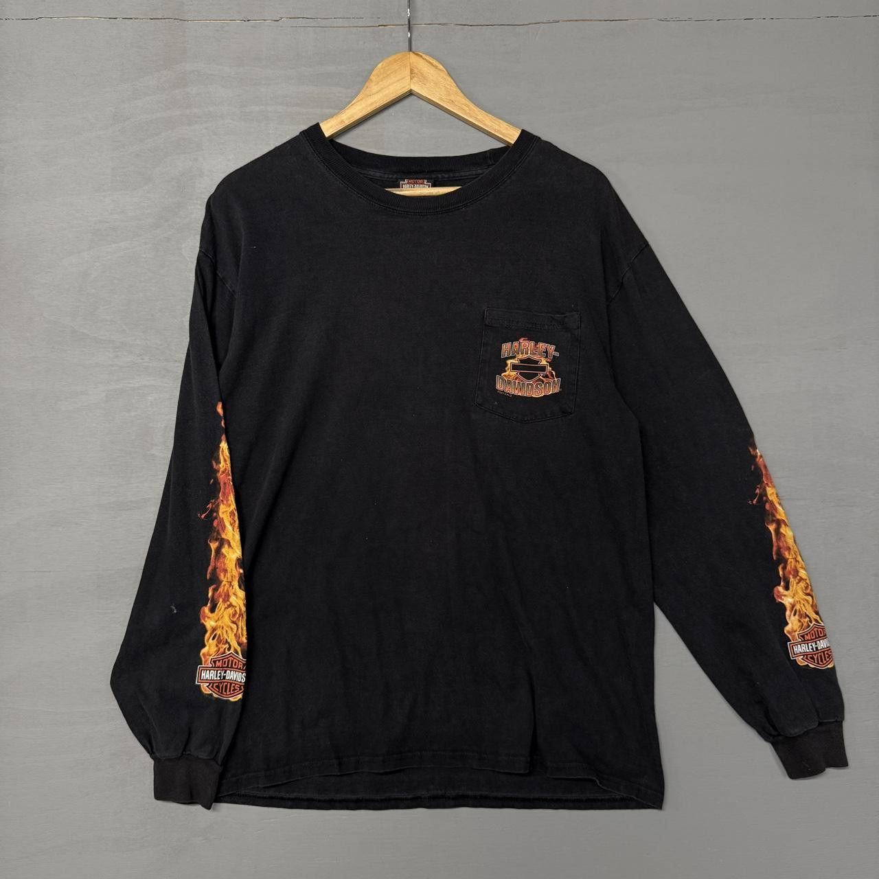 Harley Davidson Harley Davidson Long Sleeve Flame Y2K Crazy Shirt Large Size US L / EU 52-54 / 3 - 2 Thumbnail