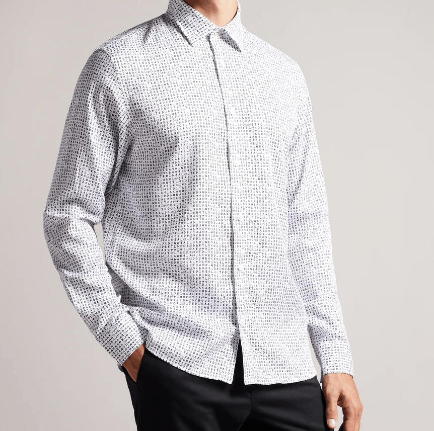 Ted Baker Ted Baker Digby Text Print Button Woven Shirt ( 1 ) Size US XS / EU 42 / 0 - 1 Thumbnail