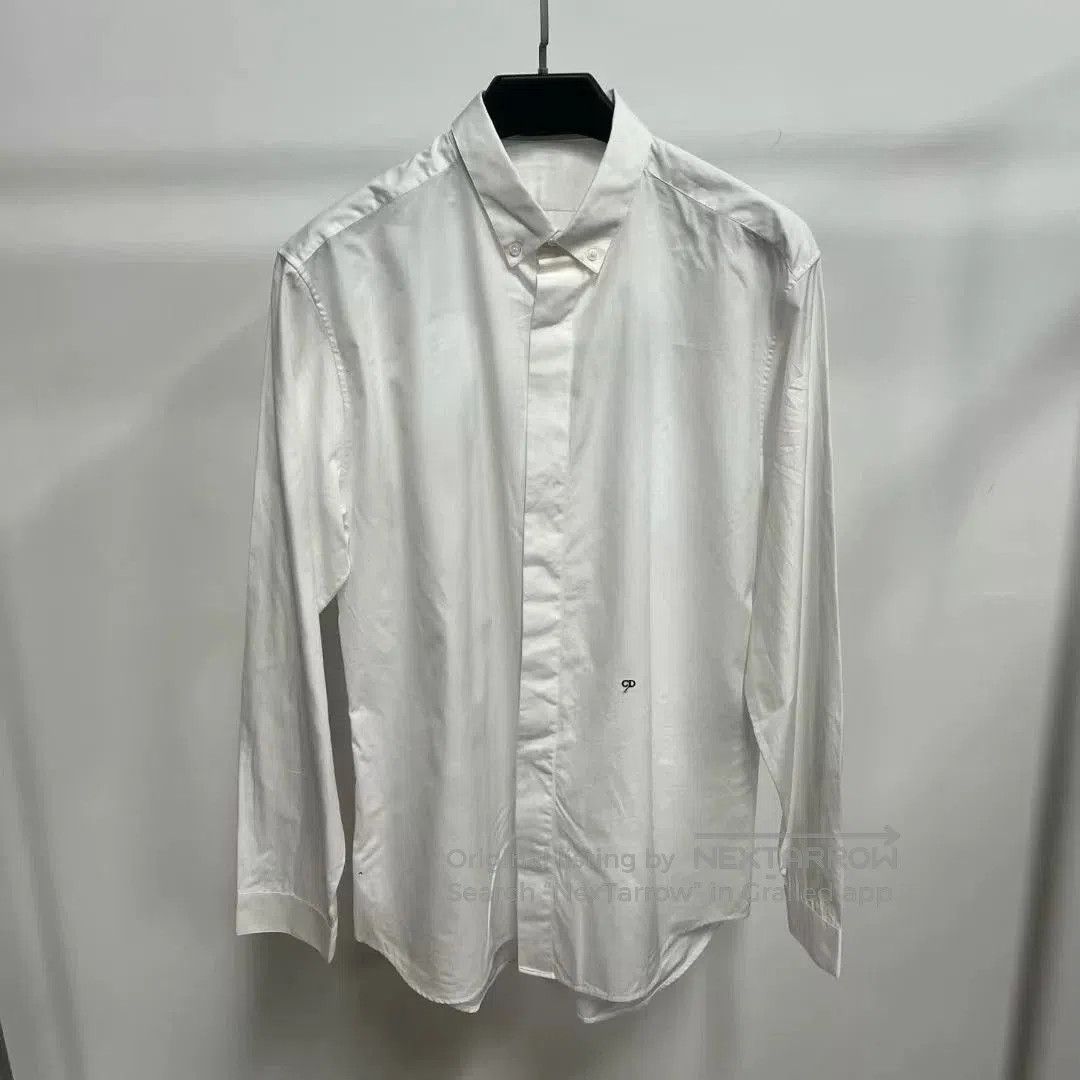 Dior Dior White CD Embroidered Long Sleeve Shirt. Size US M / EU 48-50 / 2 - 1 Thumbnail