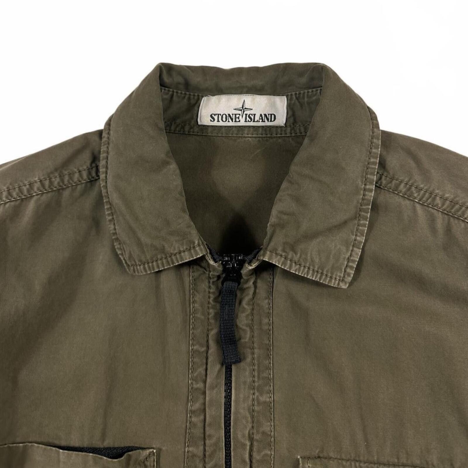 Stone Island Stone Island Zip Up Overshirt Khaki Green Medium Size US M / EU 48-50 / 2 - 3 Thumbnail