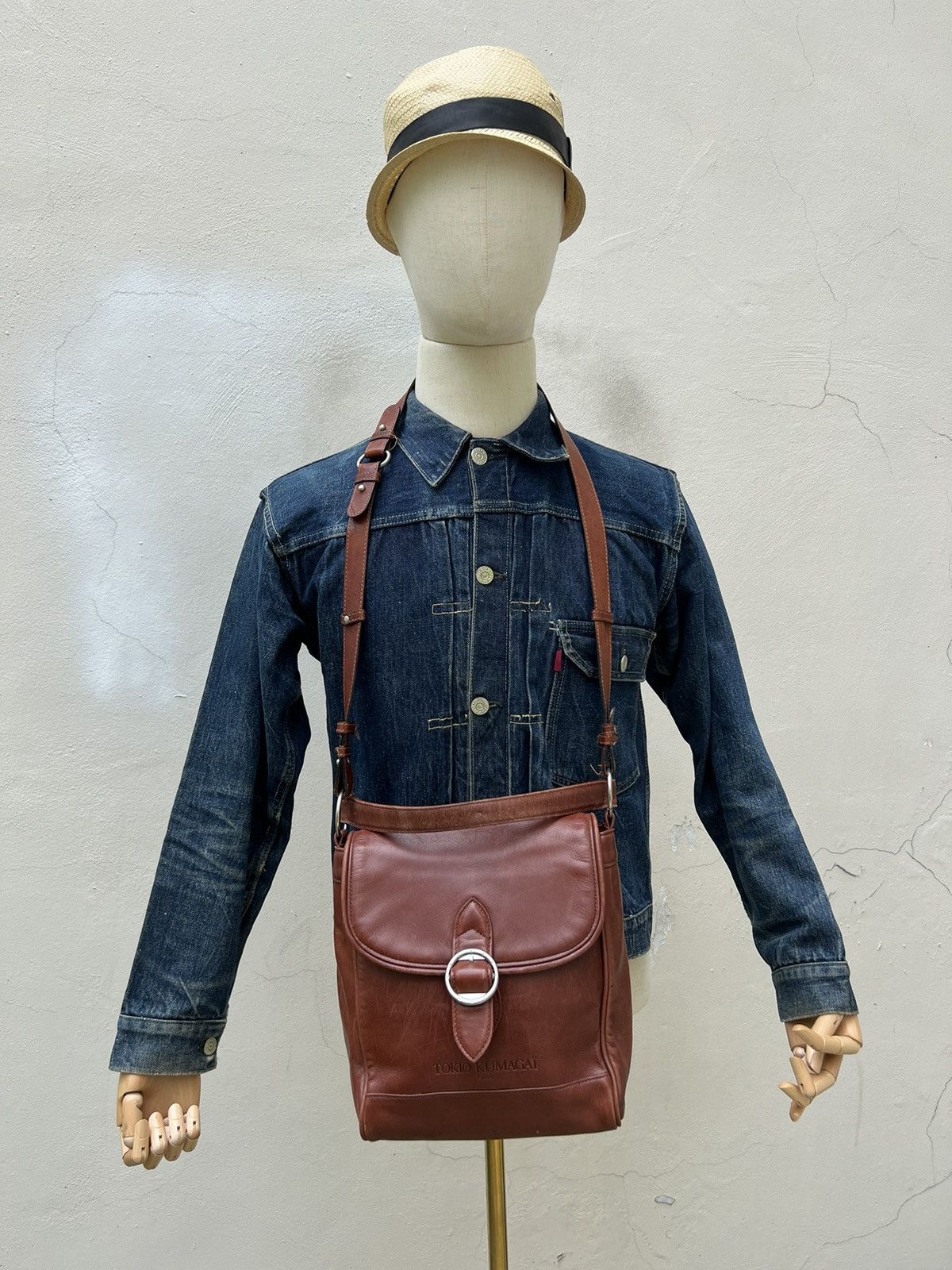 Tokio Kumagai Vintage 90s Tokio Kumagai Paris Patina Leather 2 Way Bag Size ONE SIZE - 4 Thumbnail
