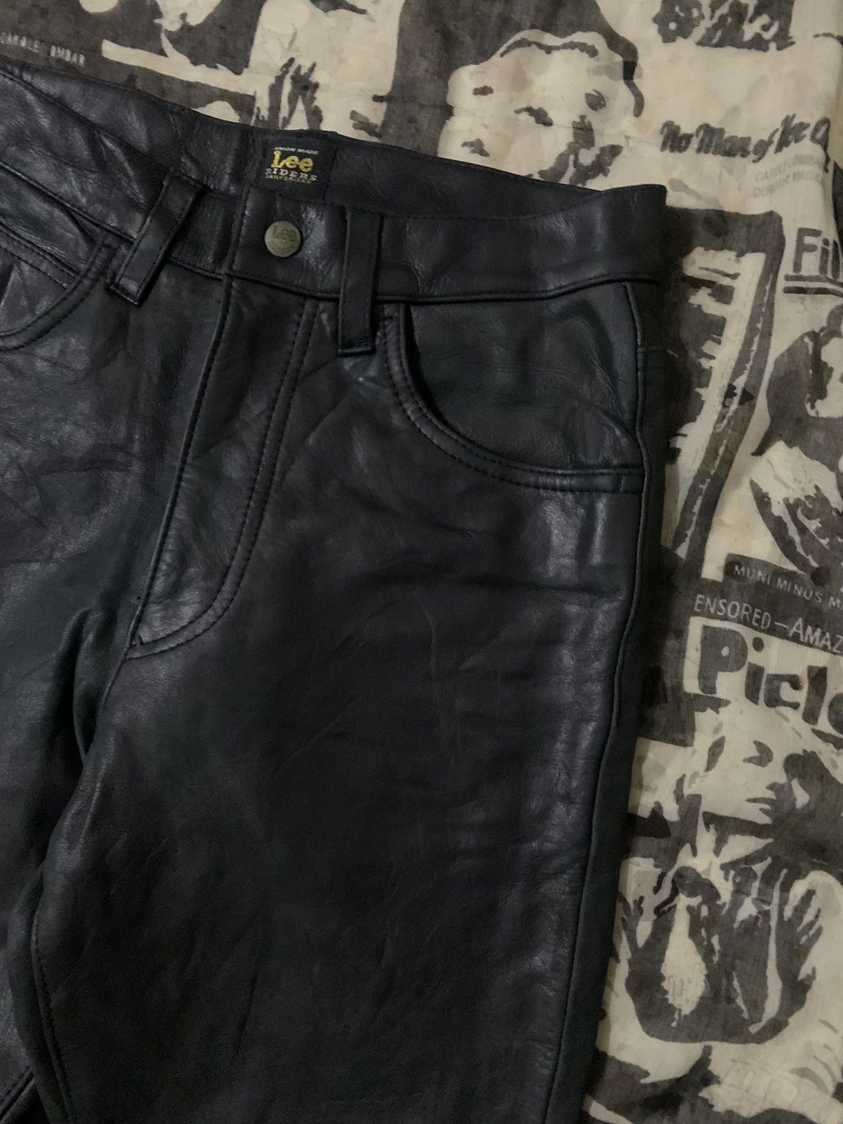 Lee 💥Vintage Union Made Lee Rider Sanforized Leather Pant Size US 26 / EU 42 - 6 Thumbnail