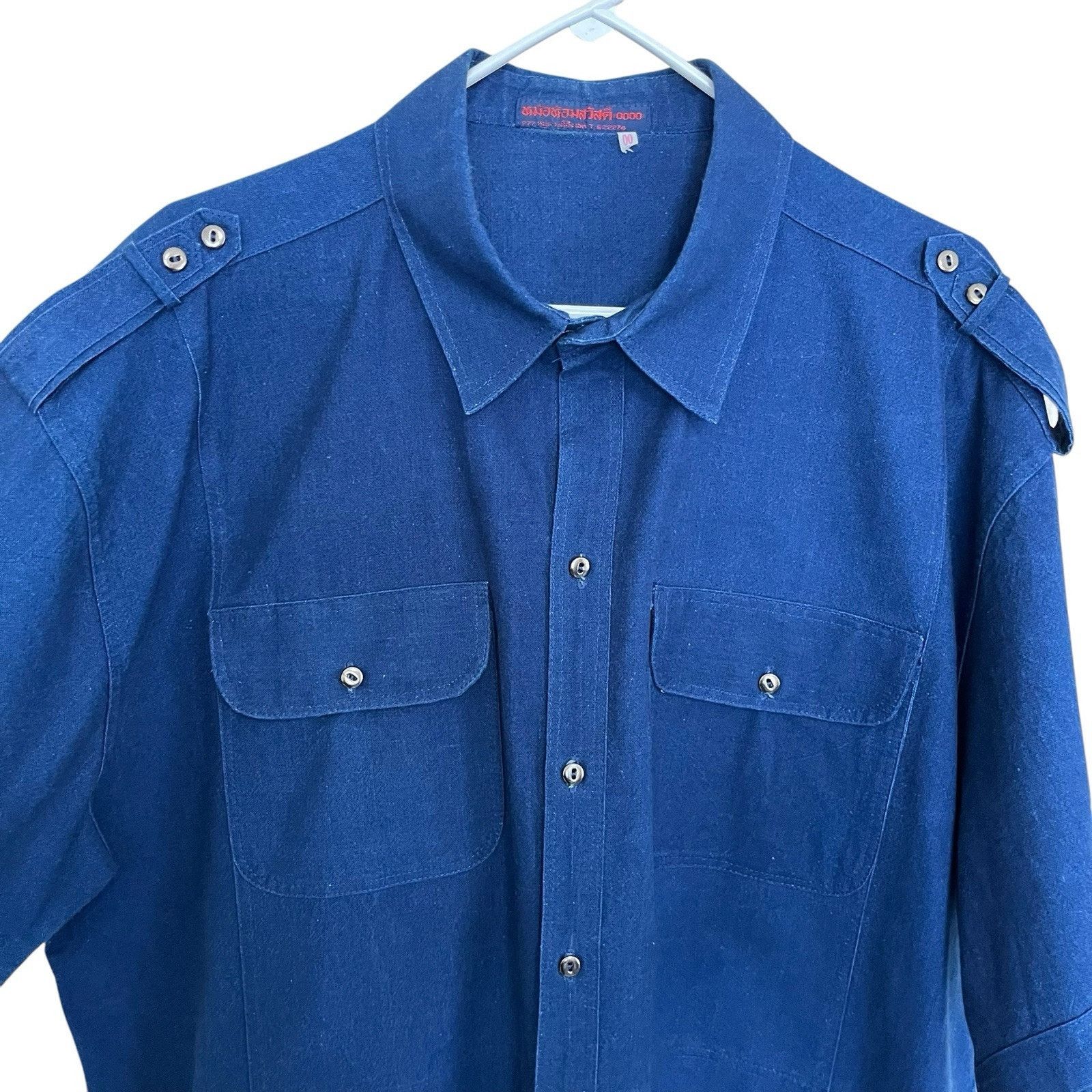 Vintage Vintage Indigo Dyed Chore Shirt Thailand XL Moh Hom Mor Size US XL / EU 56 / 4 - 3 Thumbnail