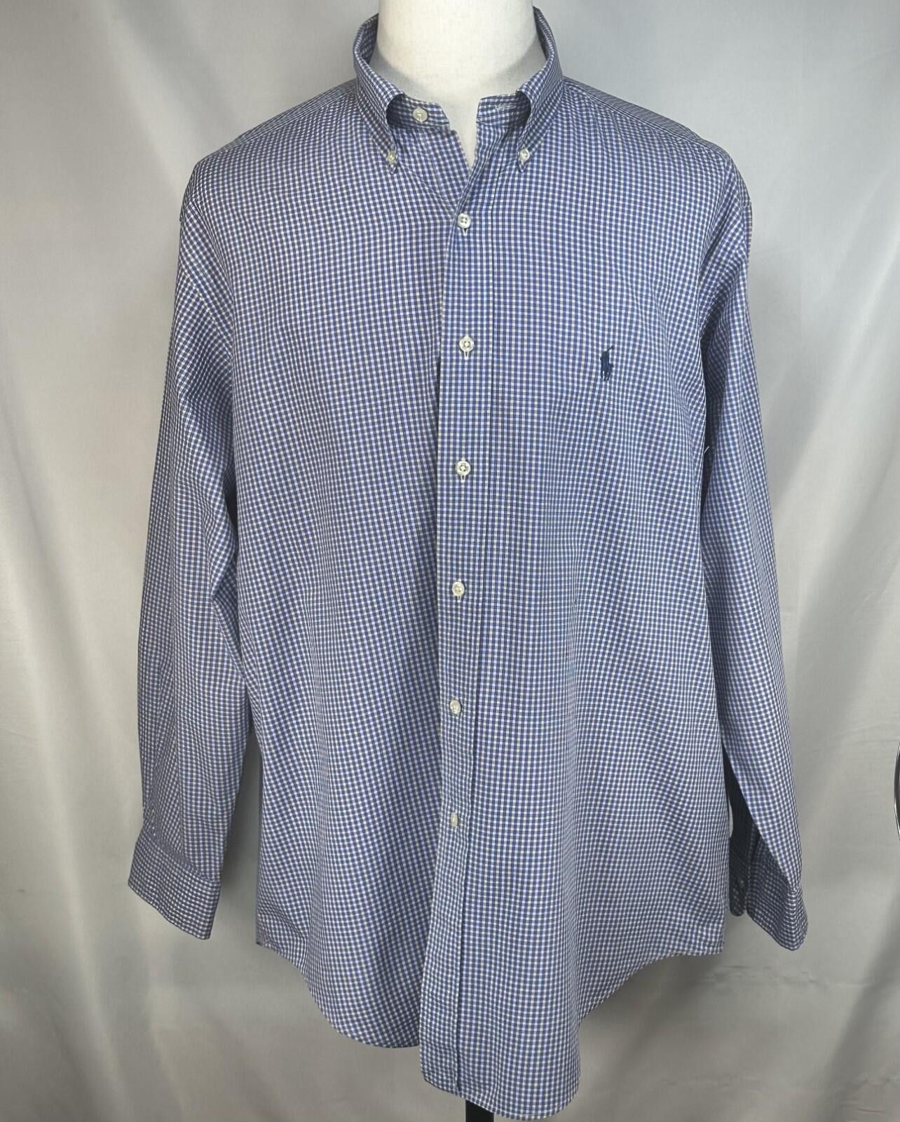 Polo Ralph Lauren Ralph Lauren Check Yarmouth 100% Cotton Button Up Blue Men L Size US L / EU 52-54 / 3 - 1 Thumbnail
