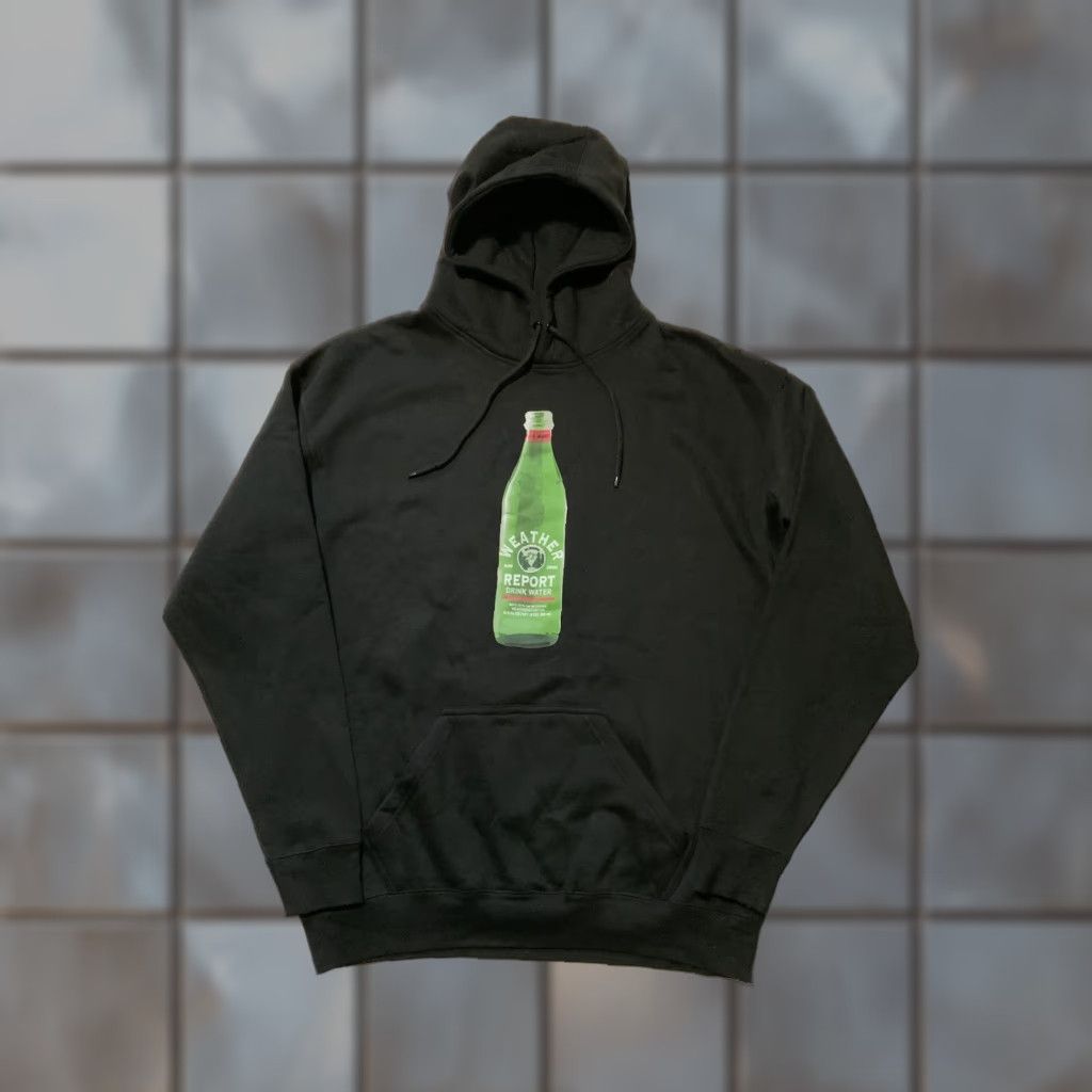 Vintage Weather Report Drink Water All Seasons Bottled In The Metaverse Black Hoodie XL Size US XL / EU 56 / 4 - 1 Thumbnail