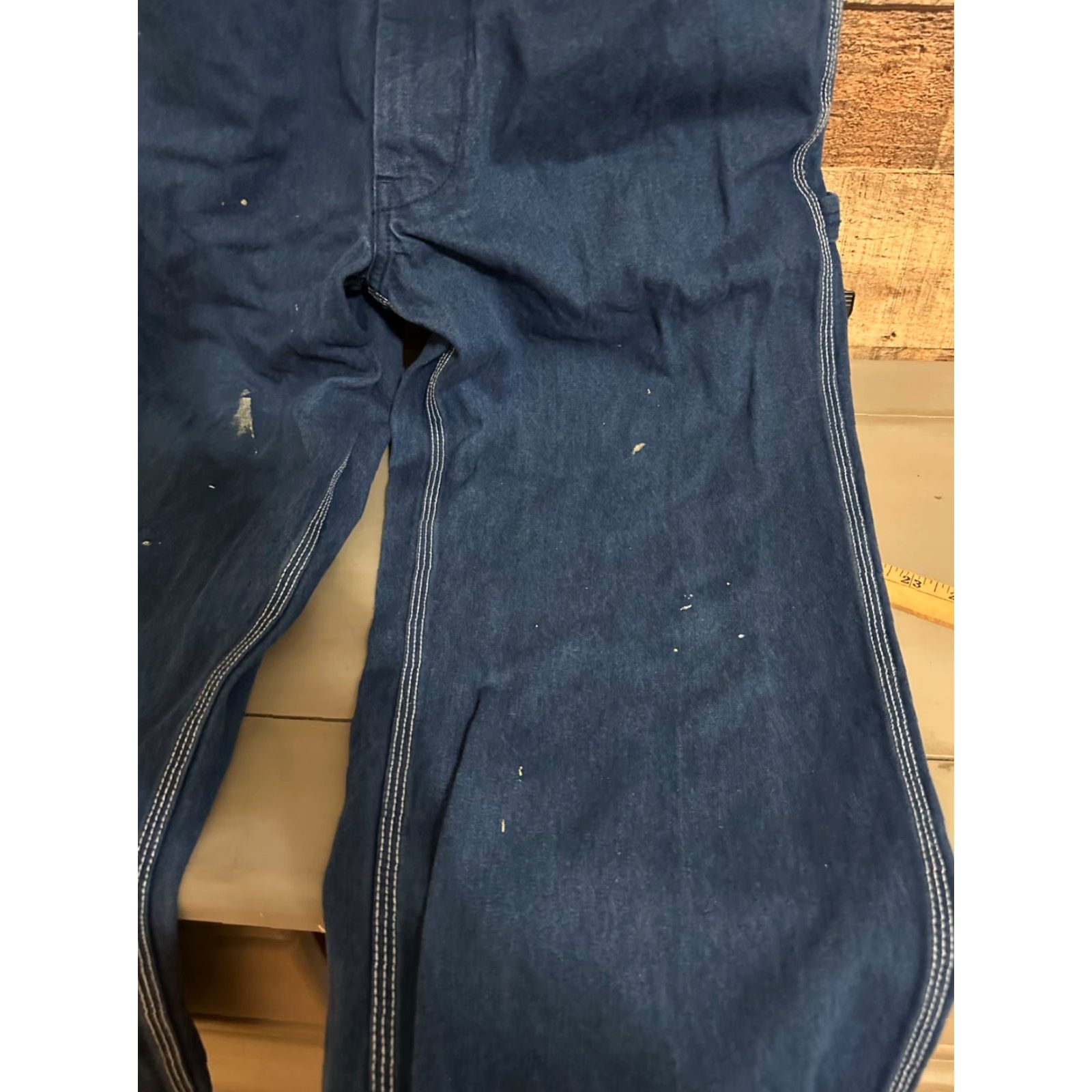 Denime Liberty Bib Overalls Denim Blue Unlined 38x30 Men Regular Zipper Fly Carpenter Barn Chore Size US 38 / EU 54 - 3 Thumbnail