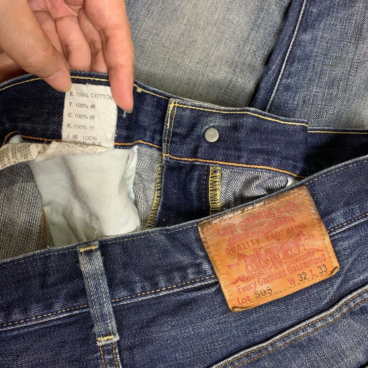 Levi's × Levi's Vintage Clothing Vintage 90s Levis 505 Blue Wash Loose Distressed Jeans 32x31 Size US 32 / EU 48 - 9 Thumbnail