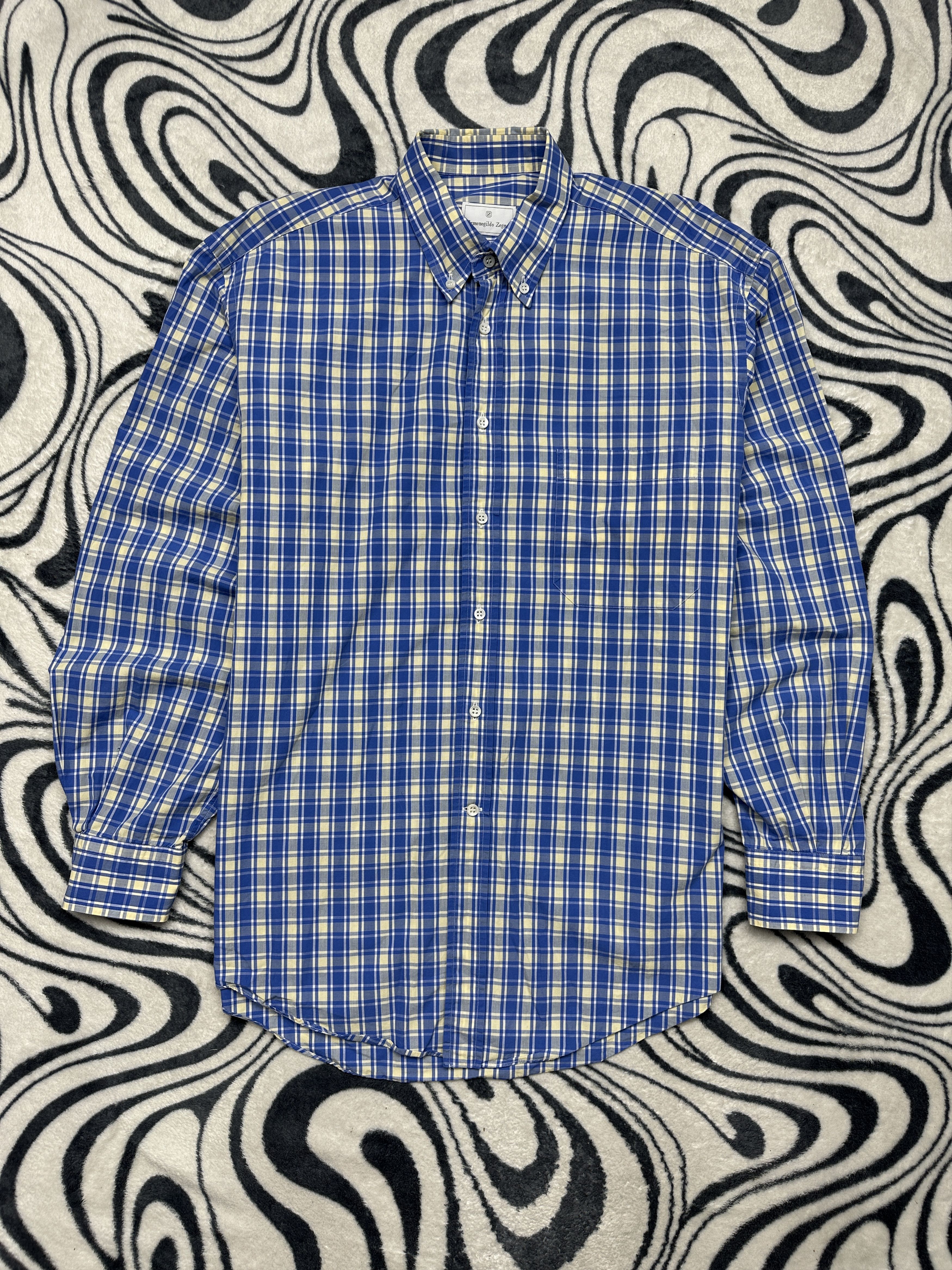 Ermenegildo Zegna Ermenegildo Zegna Vintage Mens Plaid Shirt Size US L / EU 52-54 / 3 - 1 Thumbnail