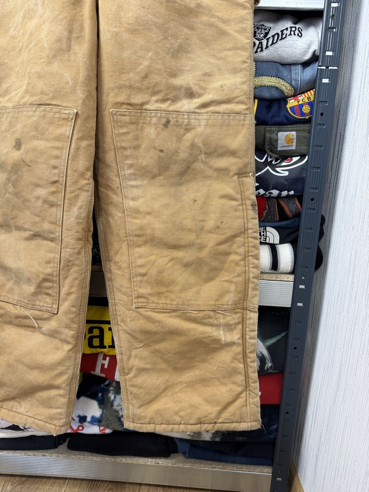 Carhartt Vintage 90s Carhartt Overalls Tan Cotton Canvas Baggy Wide Size US 34 / EU 50 - 6 Thumbnail