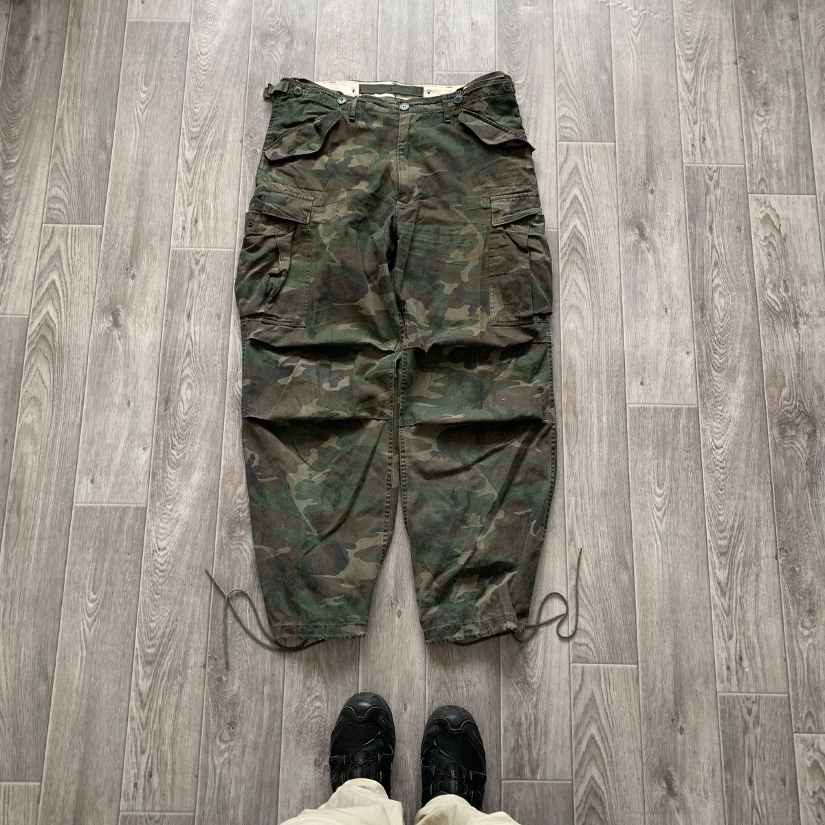Military Camo Japanese Army Cargo Y2K Parachute Denim Vintage Pants