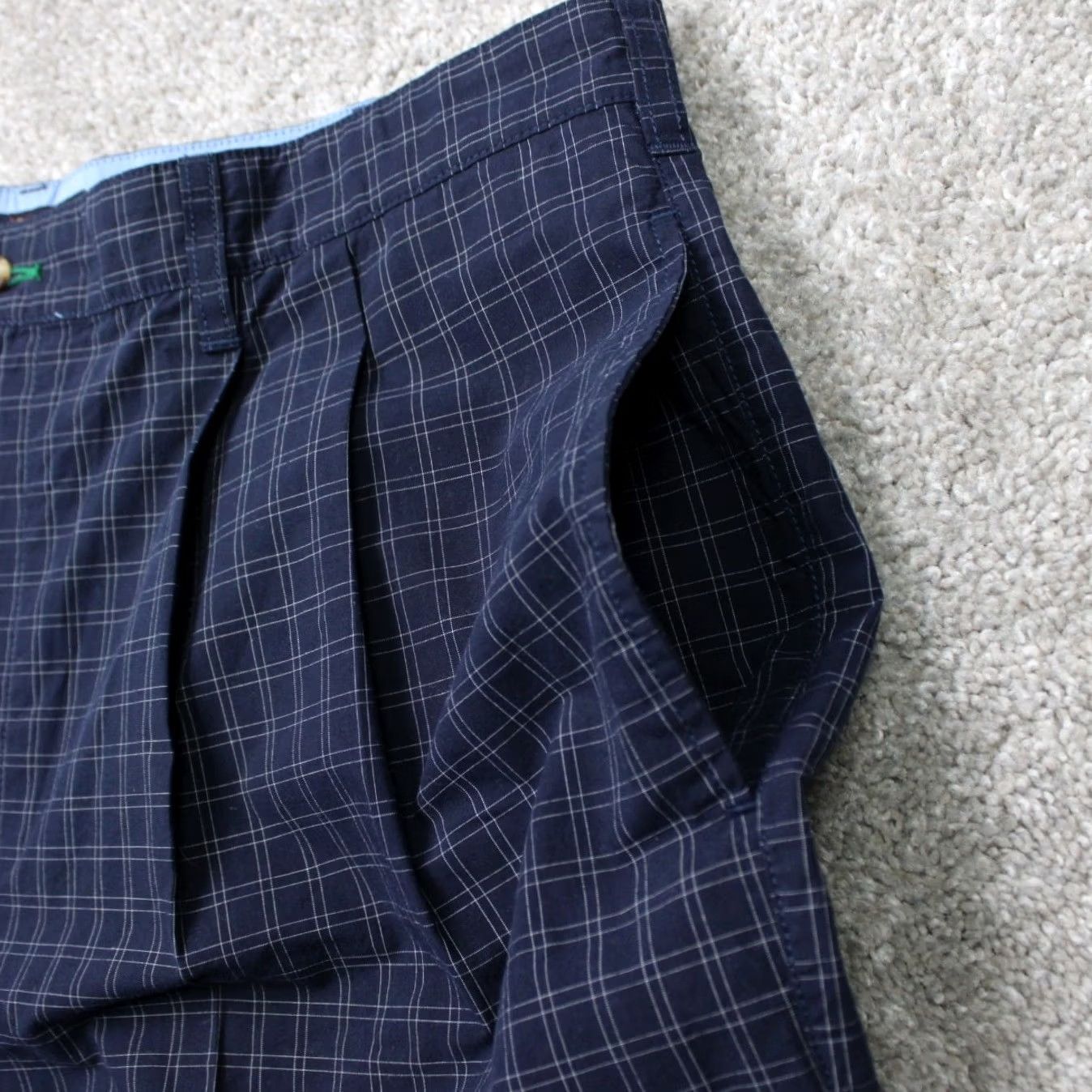 Tommy Hilfiger Tommy Hilfiger Mens 38 Blue Checkered Chino Shorts 100% Cotton 8" Flat Front NWT Casual Slim Progressive? Size US 38 / EU 54 - 5 Thumbnail