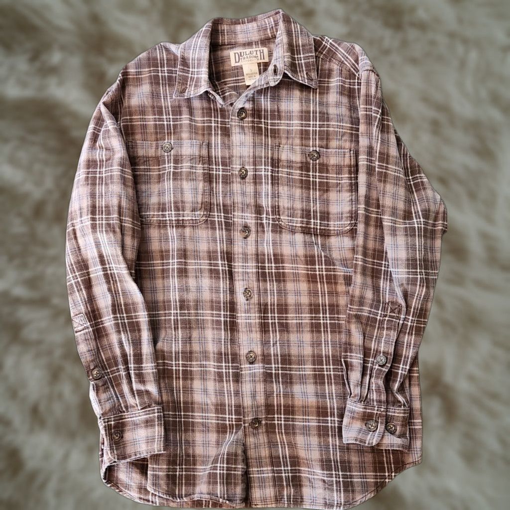 Vintage Duluth Flannel Shirt Men’s Sm Green Plaid Long Sleeve Lot Of 2 Button-Up Regular Cotton 24” Sleeve Mens Size US S / EU 44-46 / 1 - 1 Thumbnail