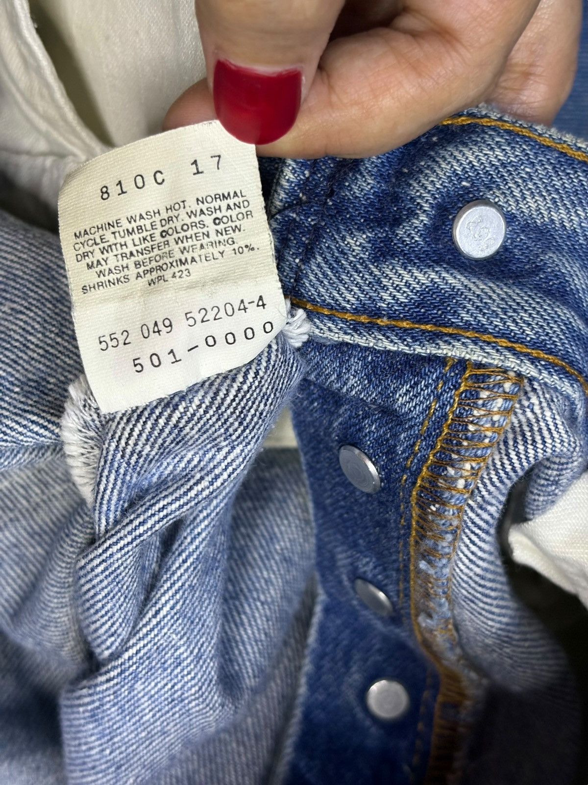 Levi's Vintage 90s Levis 501xx Mud Wash Distress Loose Jeans Size US 32 / EU 48 - 10 Thumbnail