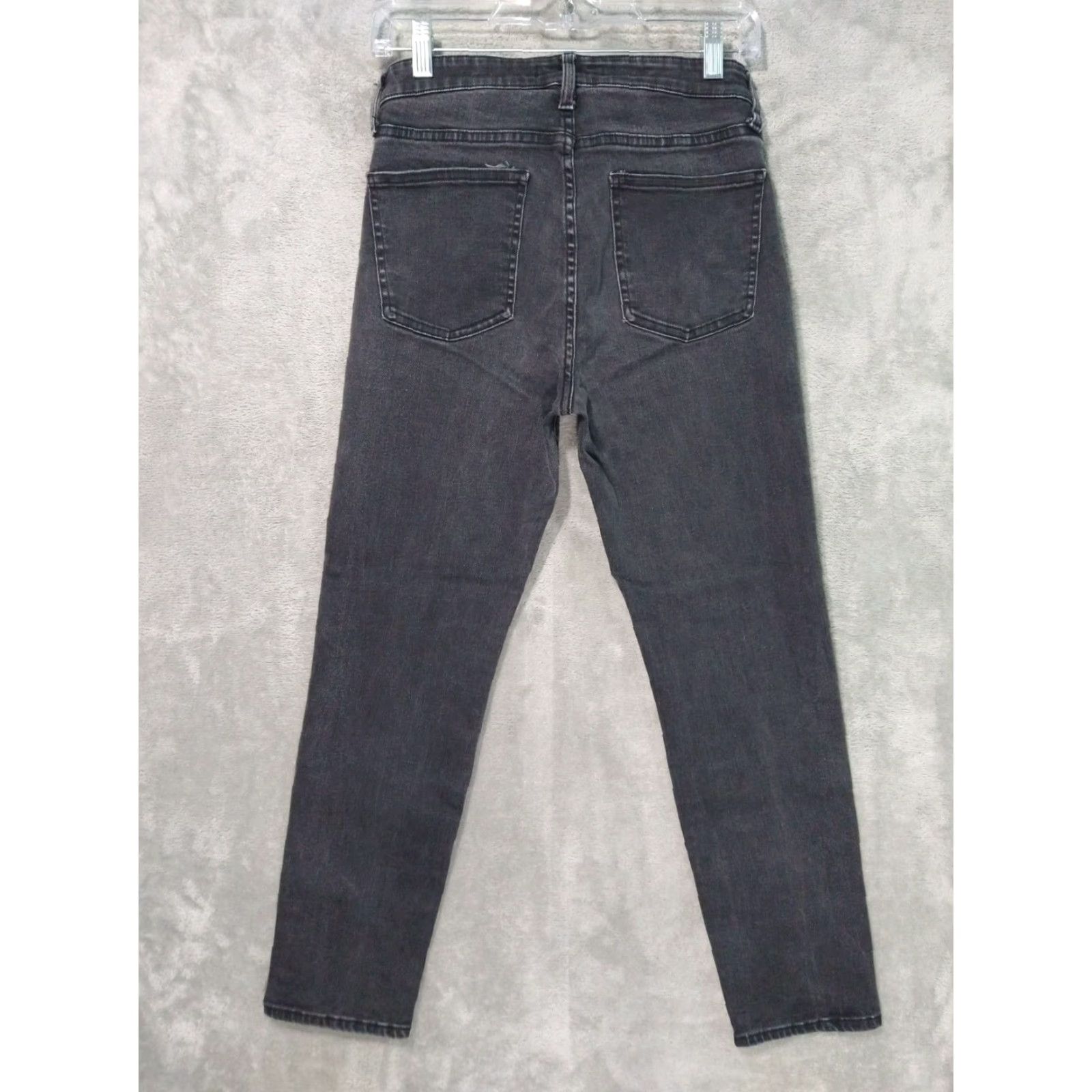 Uniqlo Uniqlo Jeans Womens 27 Black Denim Skinny Straight High Rise Stretch Dark Wash Size 27" / US 4 / IT 40 - 2 Thumbnail