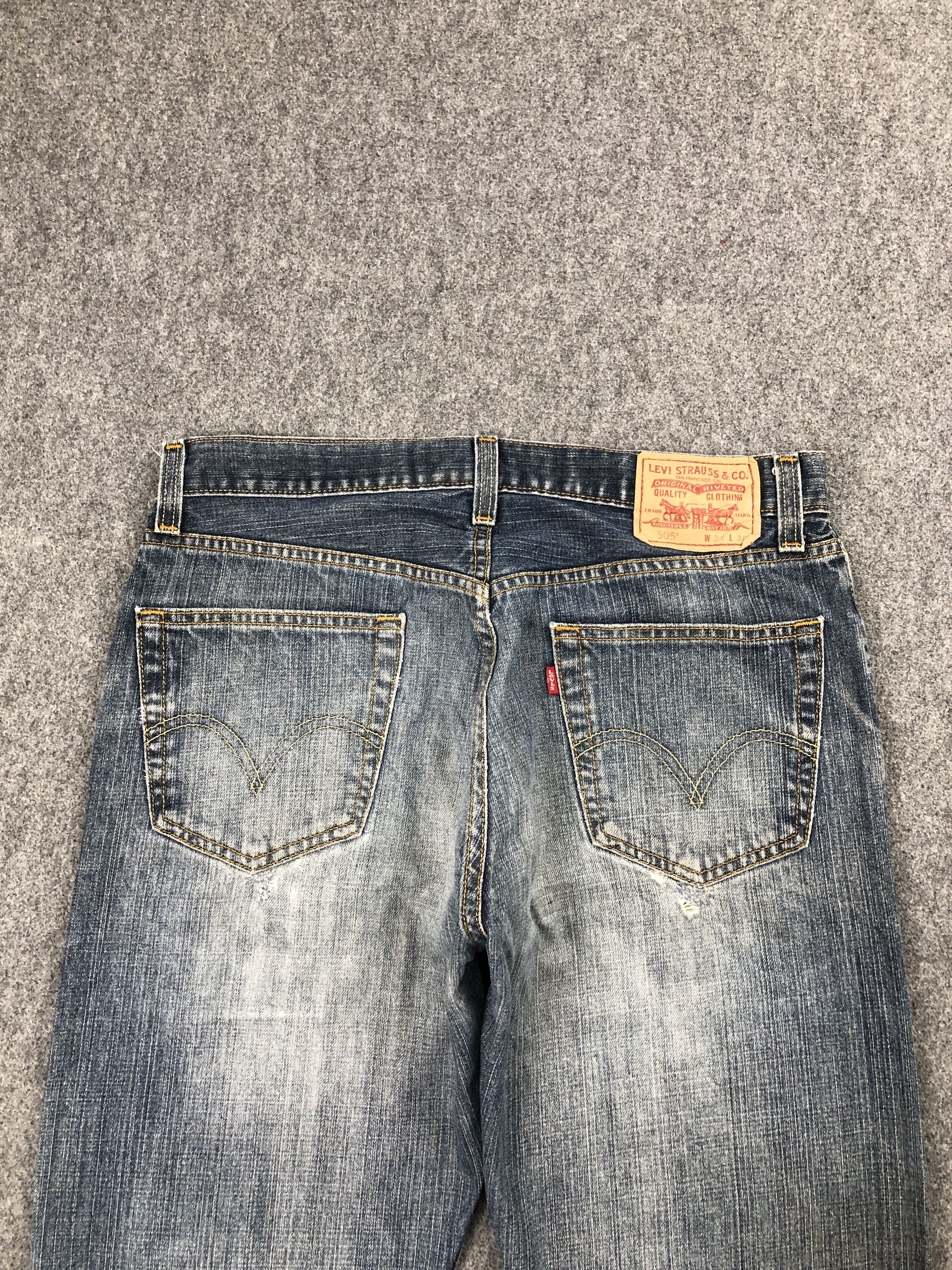 Levi's Vintage Levis 505 Patches Work Distressed Jeans DP2453 Size US 33 - 4 Thumbnail