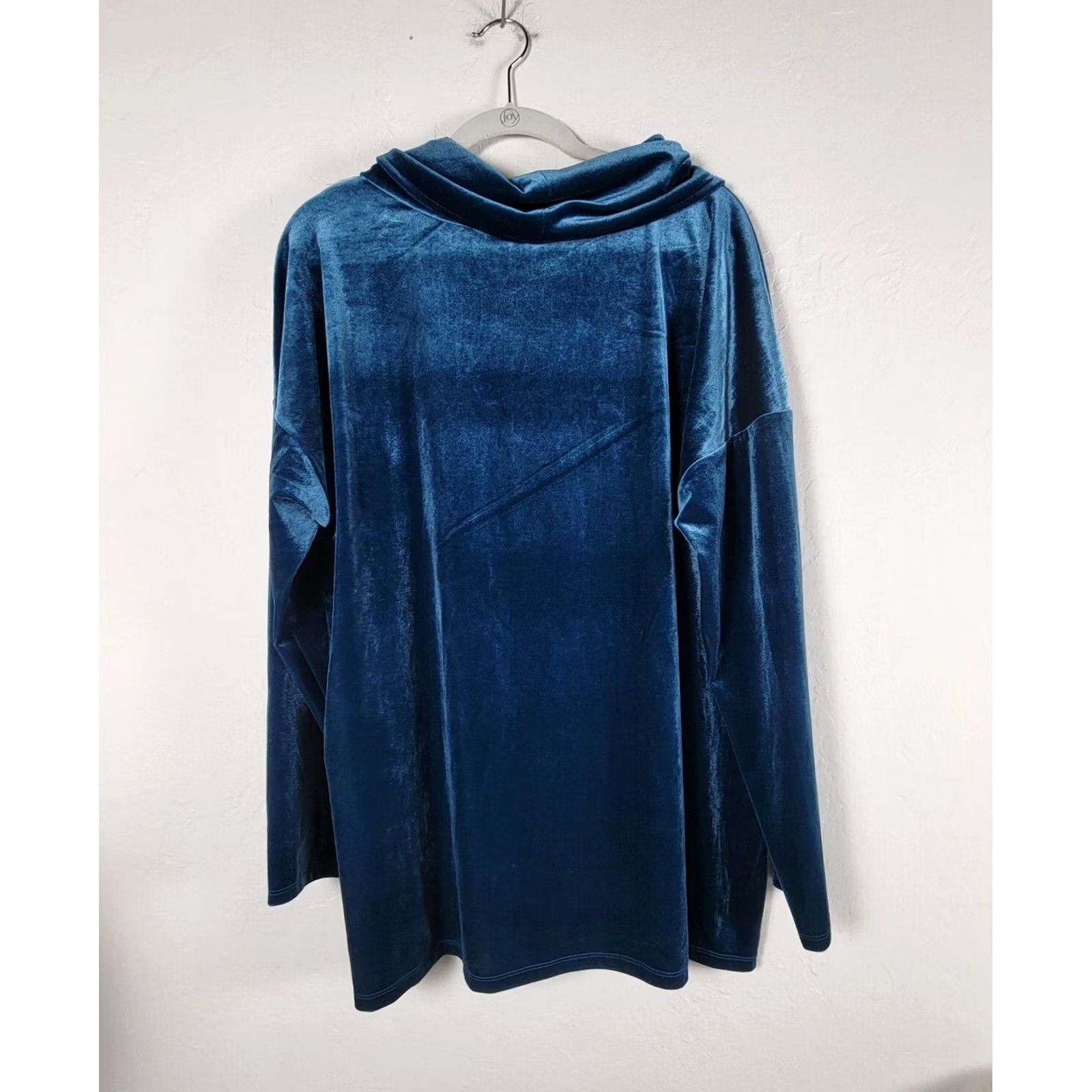Jones New York Jones New York Velour Cowl Neck Top & Pant 2 Pc Set Blue XXL Regular Inseam 32" Women Velour 2XL Size XXL / US 16-18 / IT 52-54 - 3 Thumbnail