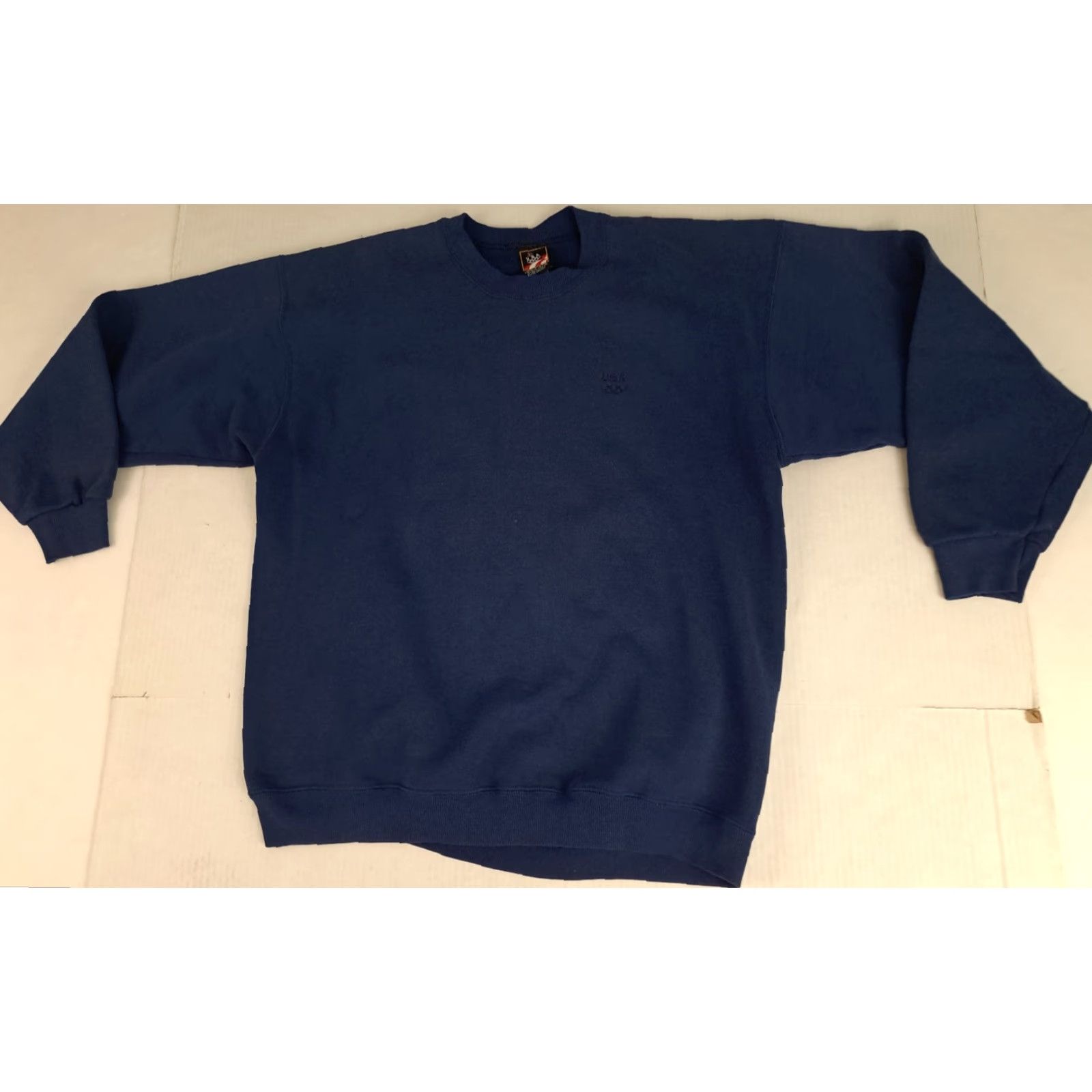 X-LARGE VINTAGE Olympics USA Made Dark Blue Embroidered Sweatshirt X-Large JC Penney Unisex Adults Sweatshirt 90s Embroidered USA Size US XL / EU 56 / 4 - 5 Thumbnail