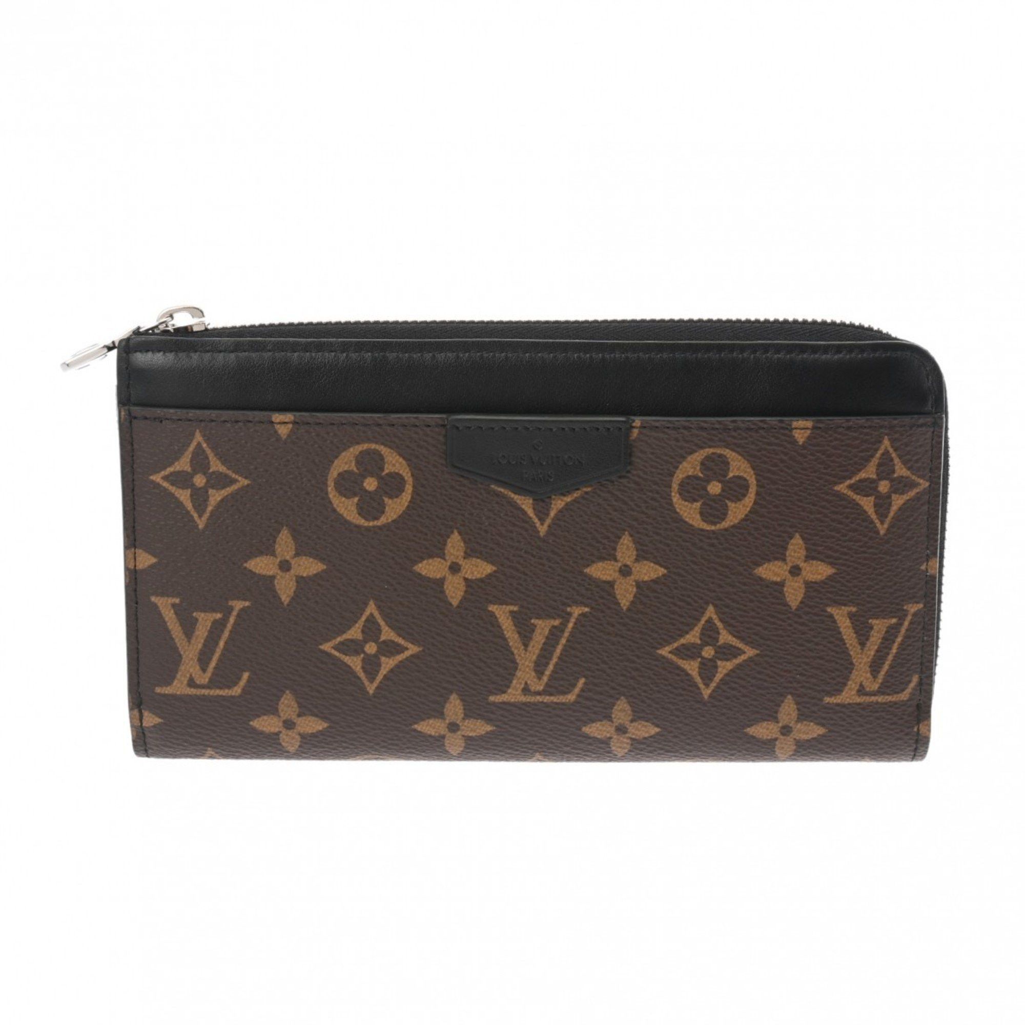 LOUIS VUITTON Macassar Zippy Dragonne Brown/Black M69407 Men's Monogram Canvas Long Wallet