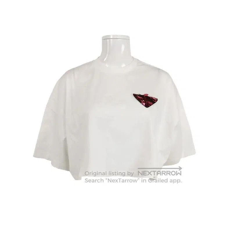 Prada Prada White Cotton Short Sleeve T-Shirt. Size S / US 4 / IT 40 - 1 Thumbnail