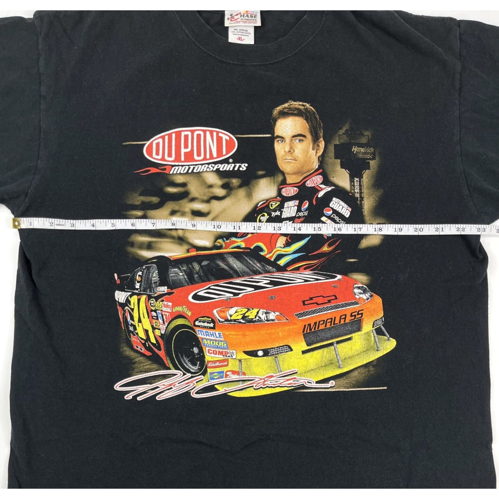 Chase Authentics Chase Authentics Jeff Gordon NASCAR Racing T-Shirt Black Adult XL Cotton Short Sleeve Logo Mens Size US XL / EU 56 / 4 - 6 Thumbnail