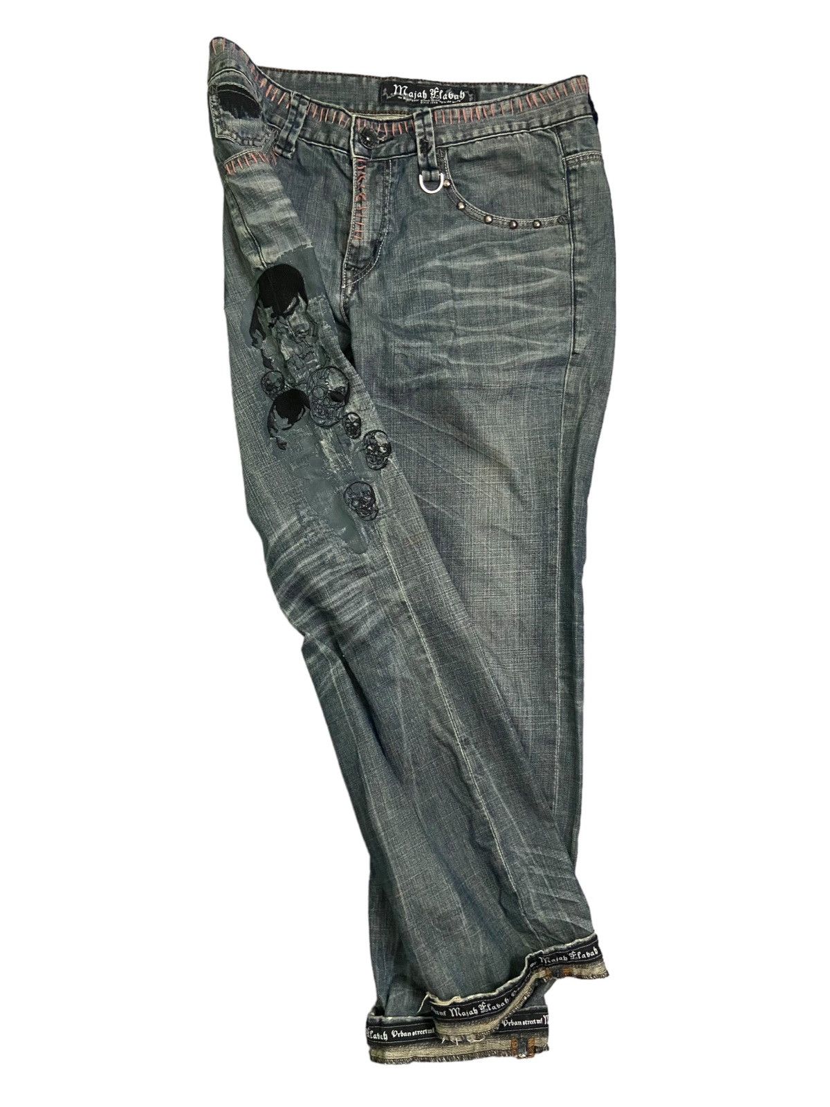Hysteric Glamour × If Six Was Nine × Japanese Brand Vintage Majah Flavah distressed y2k embroidery Jeans Size US 32 / EU 48 - 2 Thumbnail