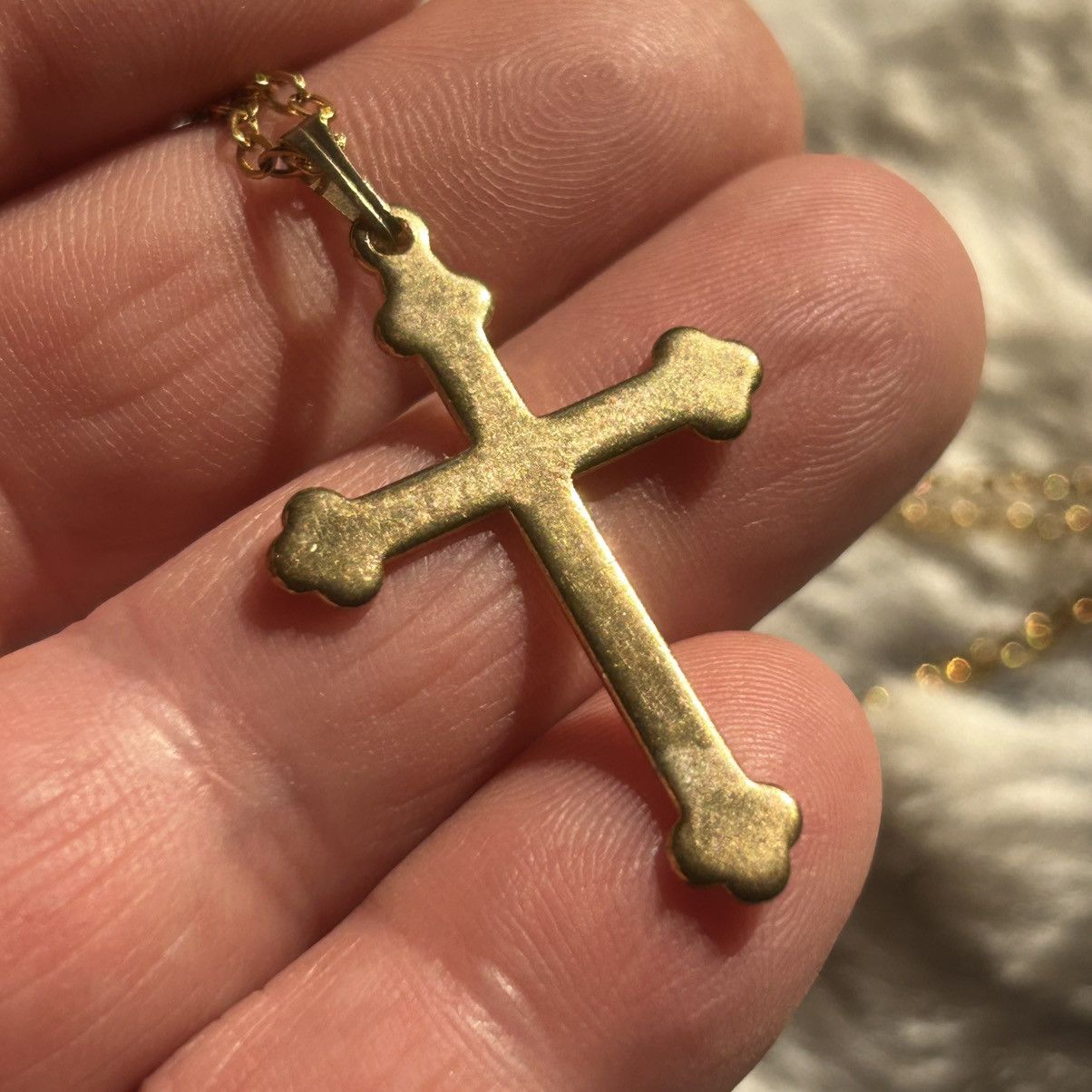 Vintage Vintage gold plated cross pendant on chain necklace Size ONE SIZE - 6 Thumbnail