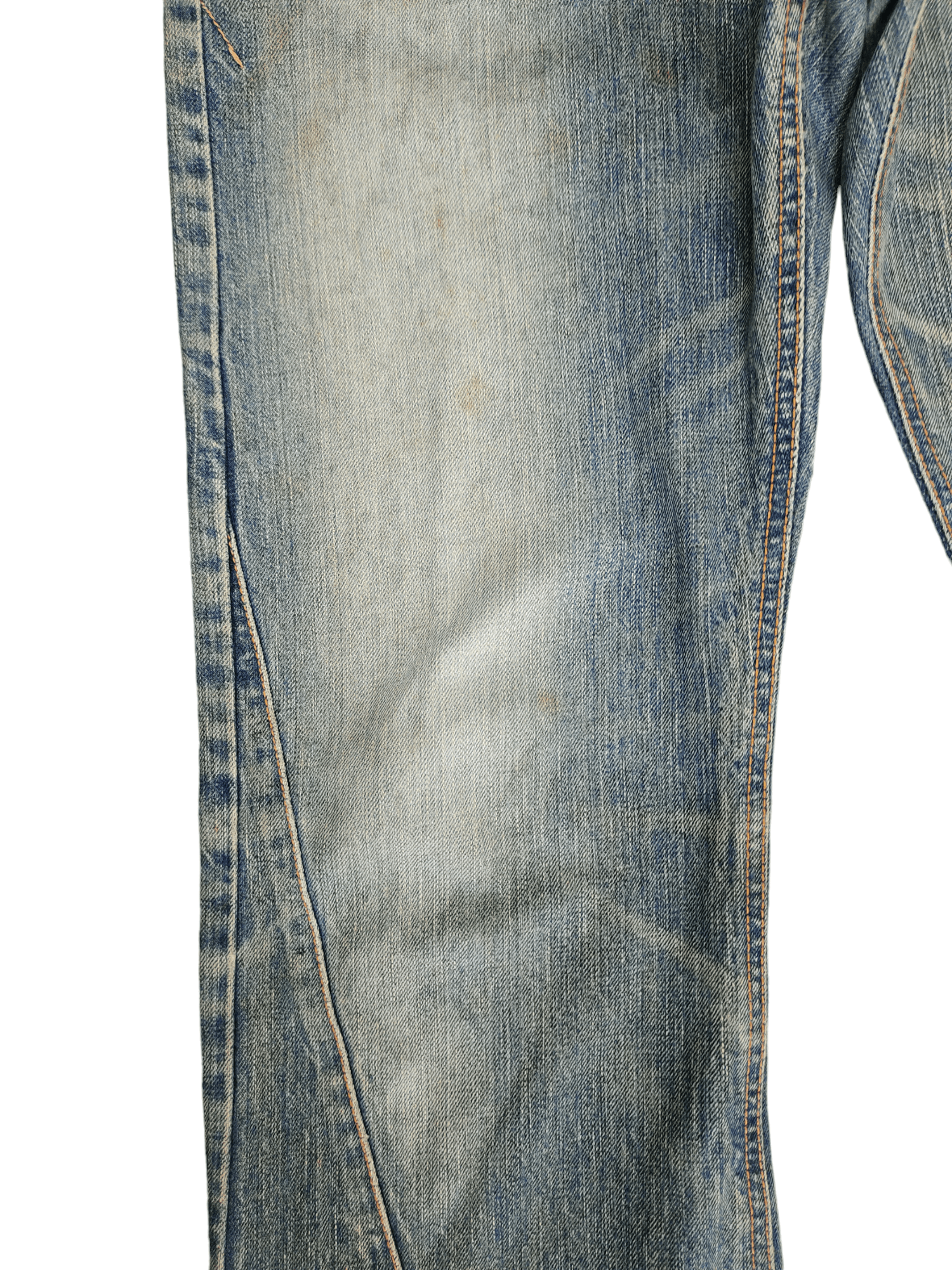Le Grande Bleu (L.G.B.) Flare Jeans Edwin Buckle Back Distress Faded Boot Cut Y2k Size US 32 / EU 48 - 7 Thumbnail