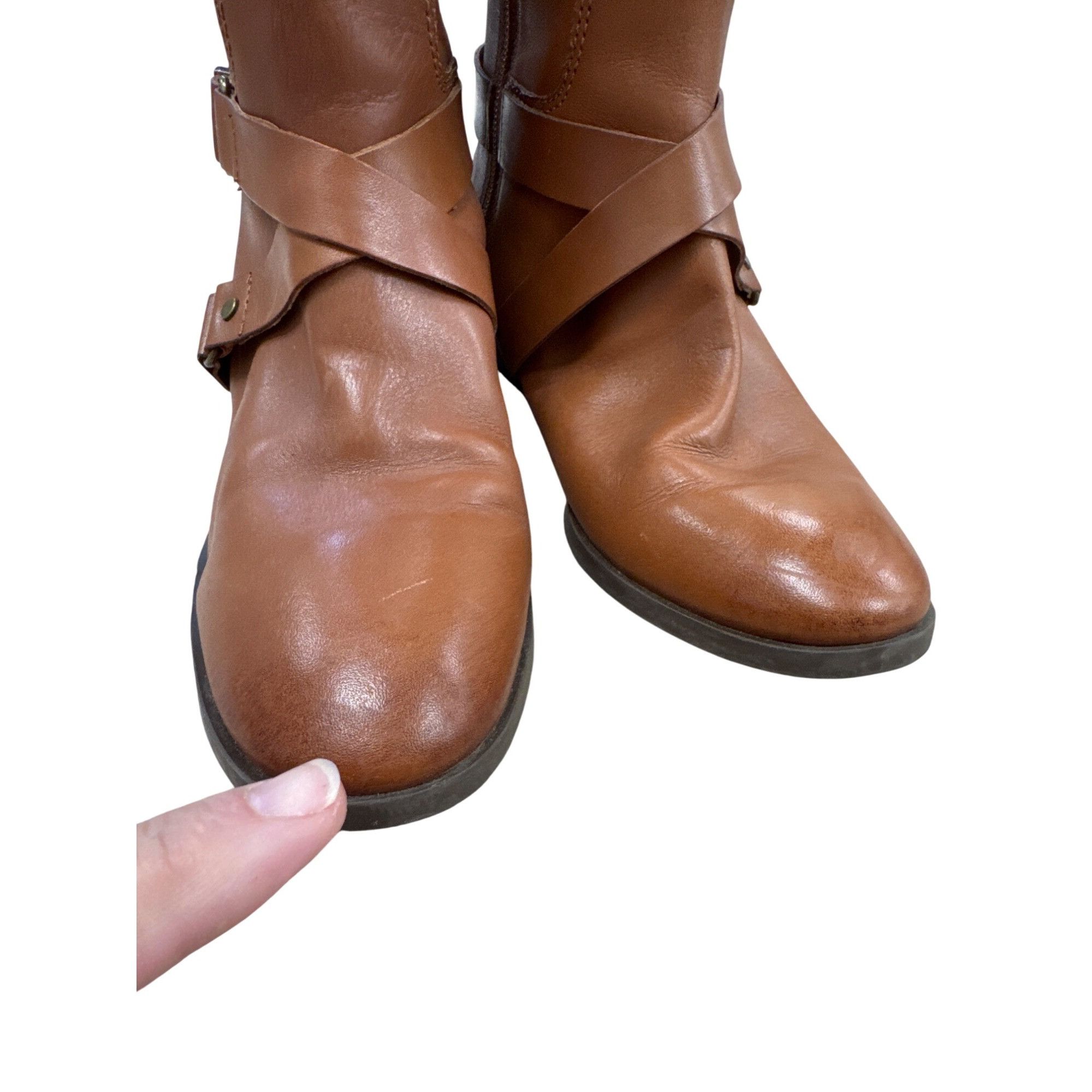 Nine West Nine West Womens Brown Knee-High Riding Leather Boots 6.5M S Size US 6.5 / IT 36.5 - 9 Thumbnail