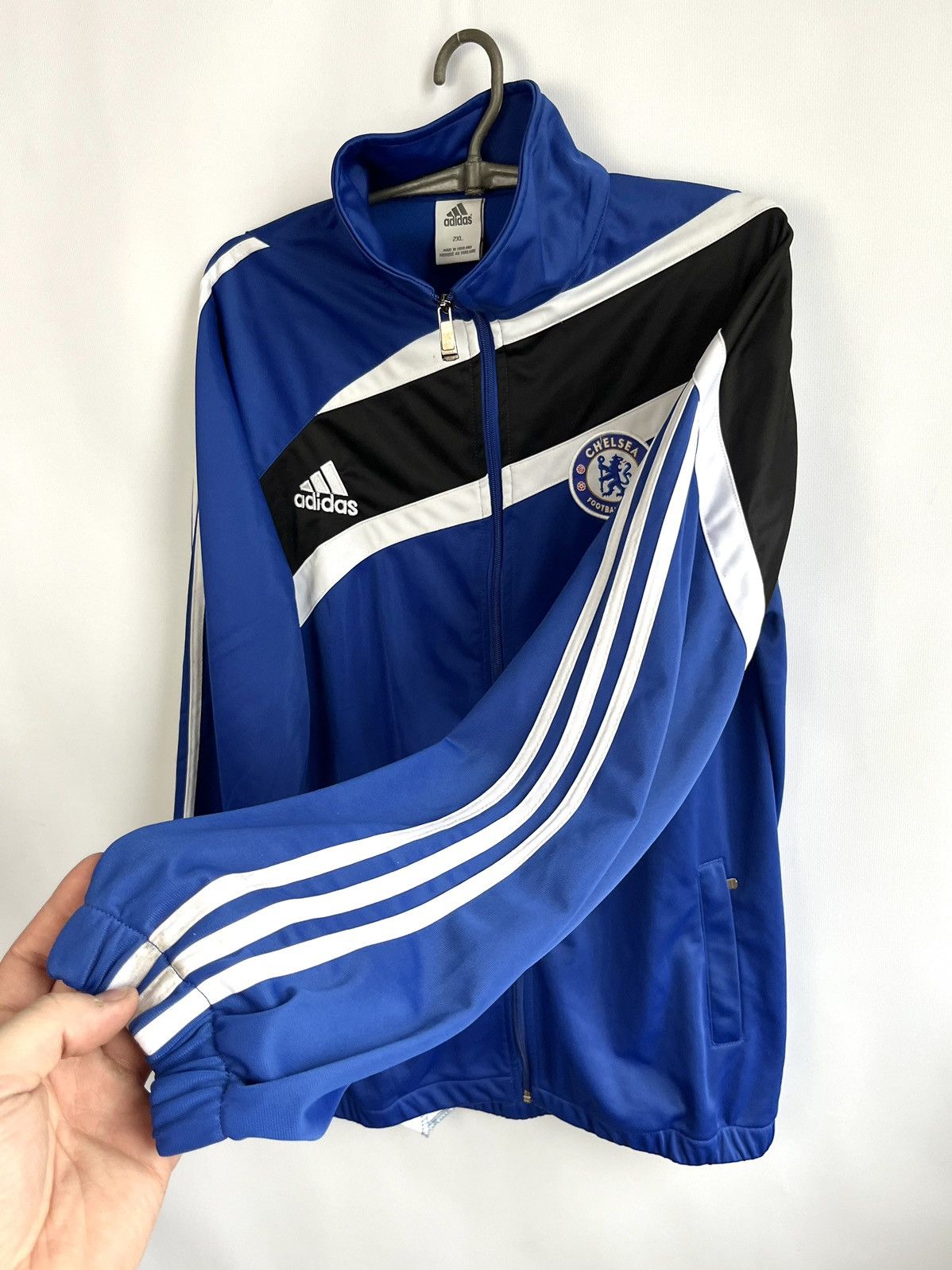 Adidas × Chelsea Soccer × Vintage Vintage Adidas Chelsea 2000s Fleece Jacket Zip Soccer Size US XL / EU 56 / 4 - 9 Thumbnail