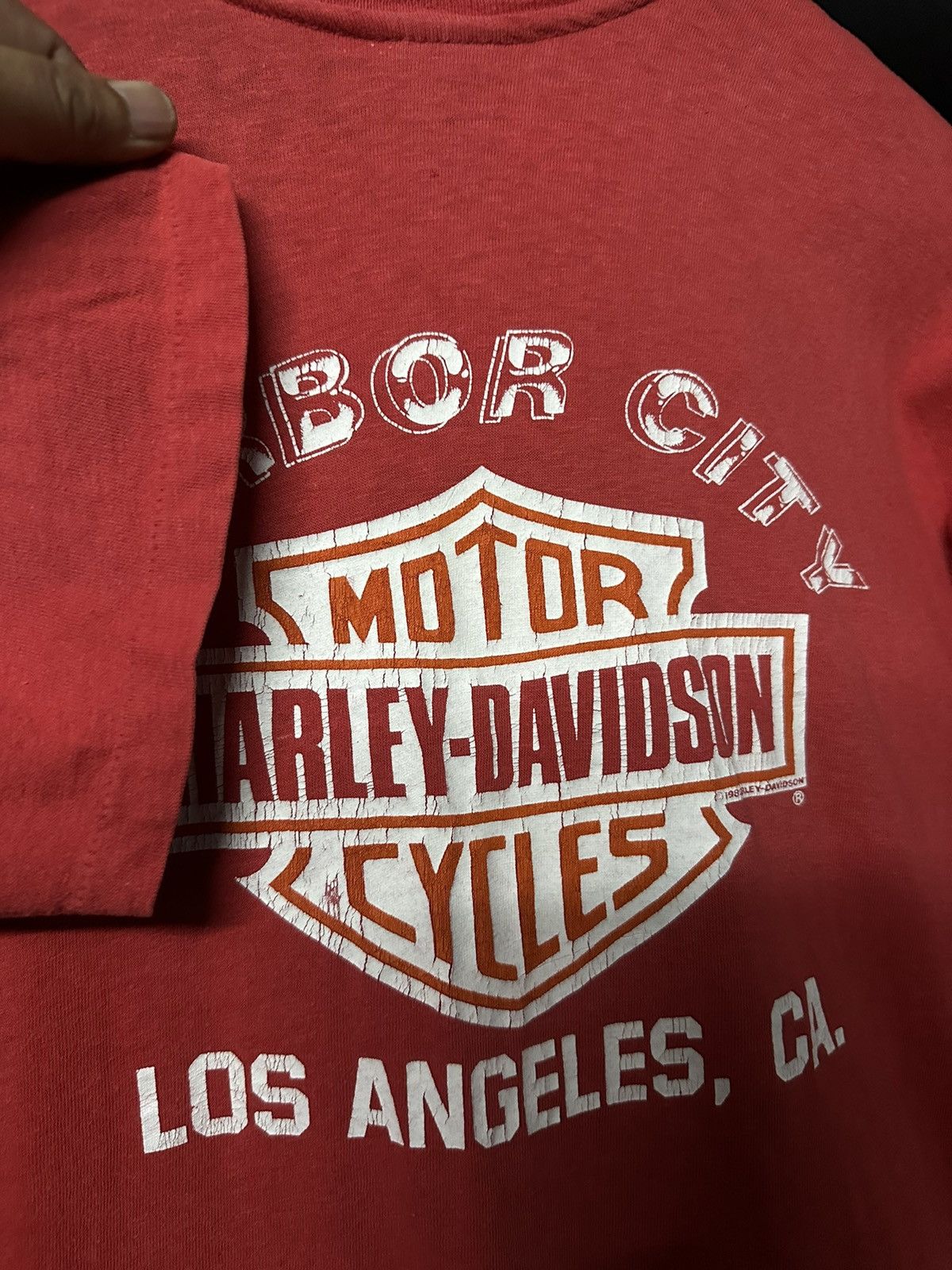 Harley Davidson Vintage 80s Harley Davidson Born Pocket By Stedman Tee Size US L / EU 52-54 / 3 - 4 Thumbnail