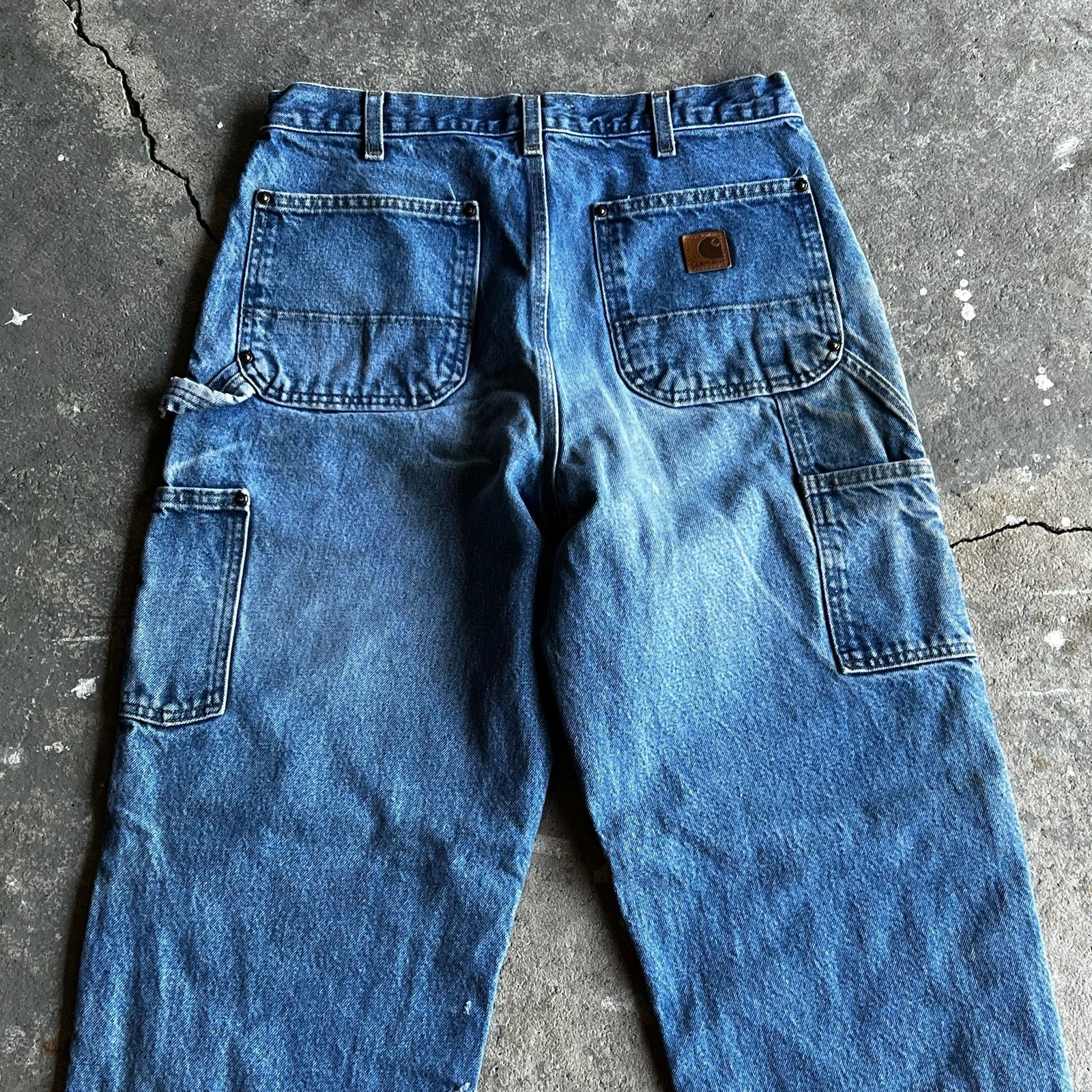 Carhartt × Vintage Carhartt denim blue jean double knee work carpenter pants Size US 31 - 6 Thumbnail