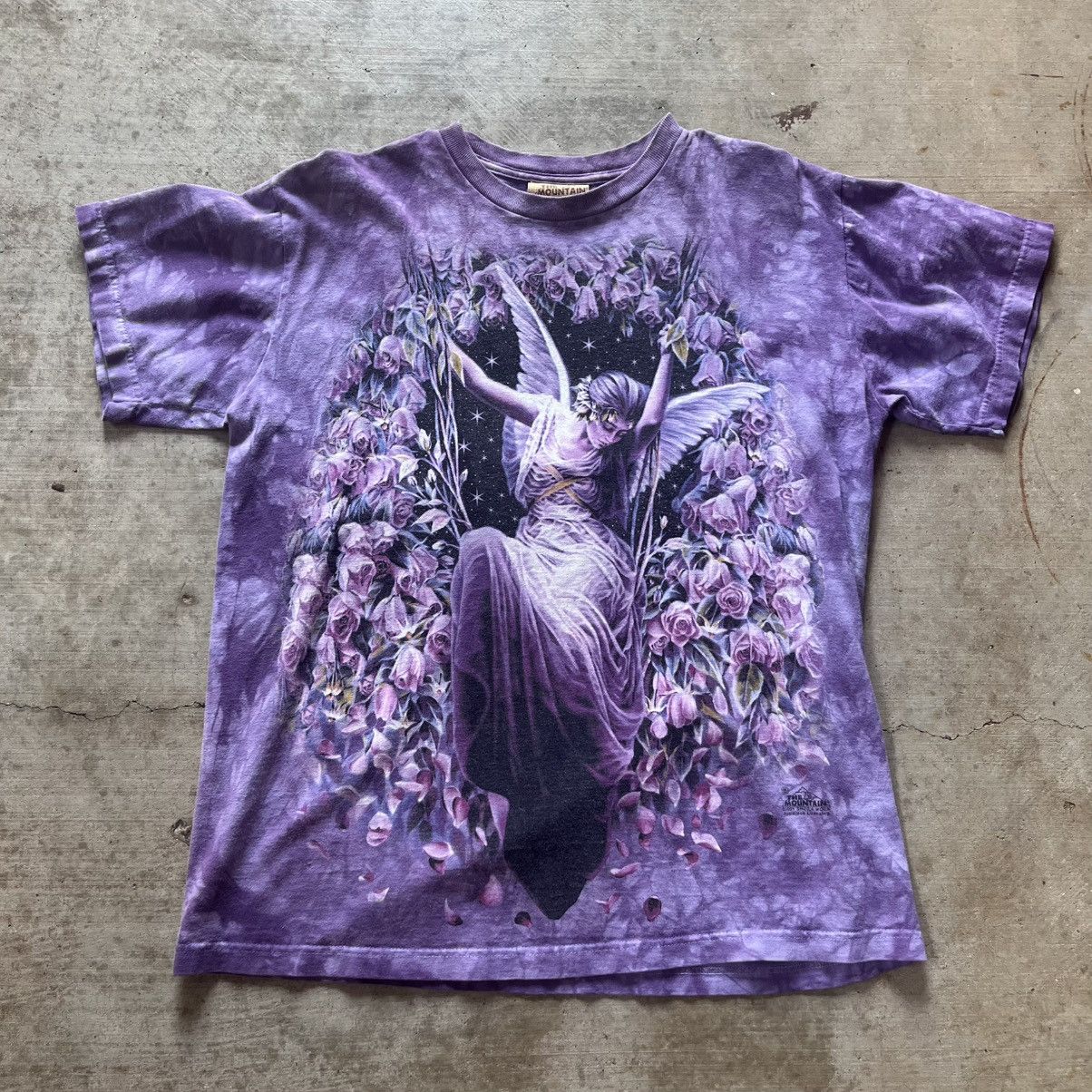 Vintage 2001 Purple Tye Dyed Angel Maiden Heavyweight Tee Size US M / EU 48-50 / 2 - 1 Thumbnail