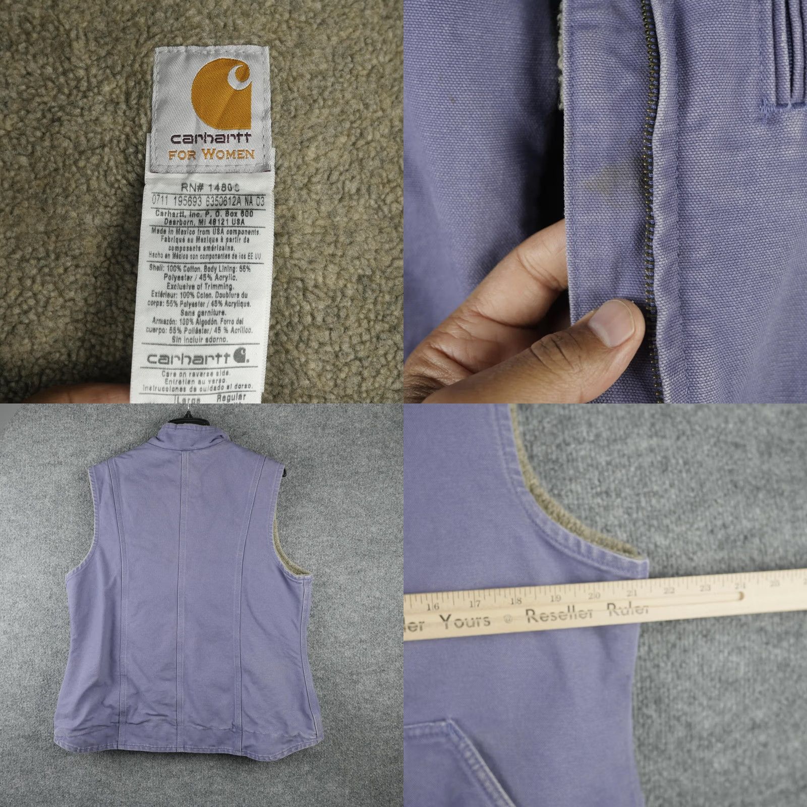Carhartt Carhartt Vest Womens Large Purple Canvas Sherpa Lined Work Zip Pockets WV001 Size L / US 10 / IT 46 - 8 Thumbnail