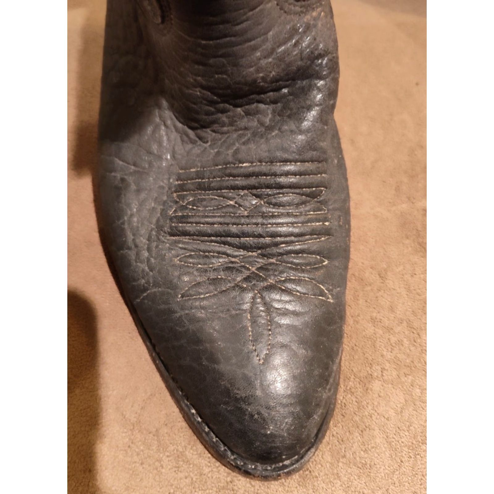 Vintage VINTAGE Nocona Boots Western Cowboy Boots Leather Black 9 Mens Model 6501 US Made E width -041 Size US 9 / EU 42 - 4 Thumbnail