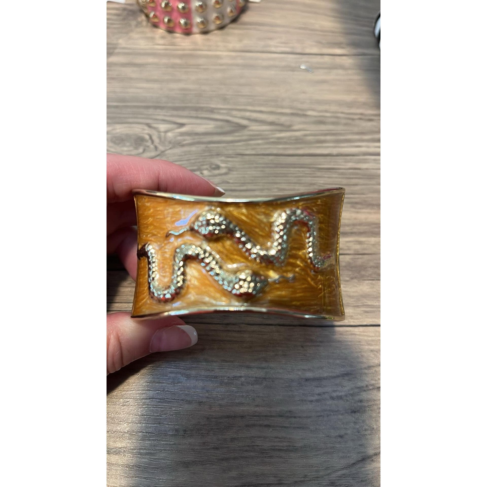 Other Gold Snake Enamel Clamper Yellow Bracelet Size ONE SIZE - 1 Thumbnail