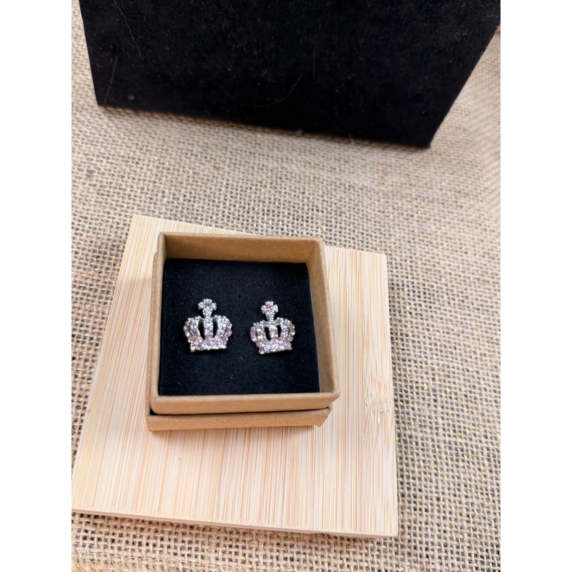 Other Crown Shaped Crystal Stud Earrings In Gift Box Size ONE SIZE - 5 Thumbnail