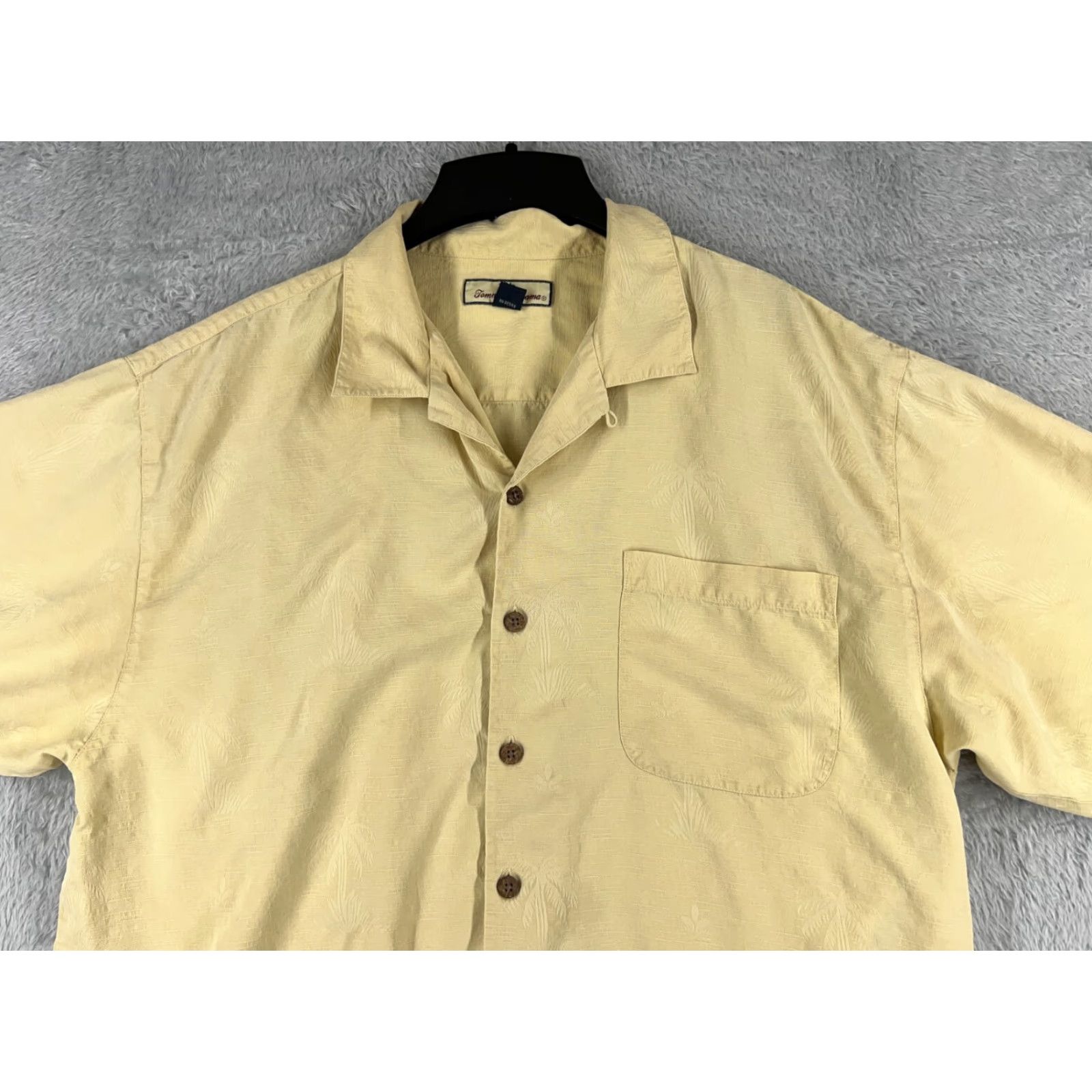 Tommy Bahama Tommy Bahama Shirt Men Extra Large Yellow Short Palm Hawaiian 100% Silk Beach Up Size US XL / EU 56 / 4 - 4 Thumbnail