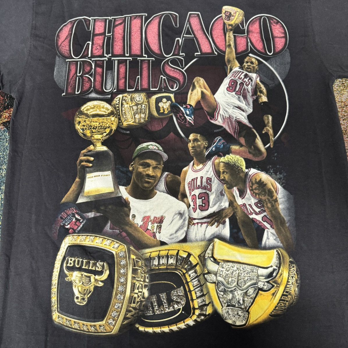 Marino Morwood MARINO MORWOOD CHICAGO BULLS CHAMPIONSHIP TEE BLACK Size US L / EU 52-54 / 3 - 3 Thumbnail