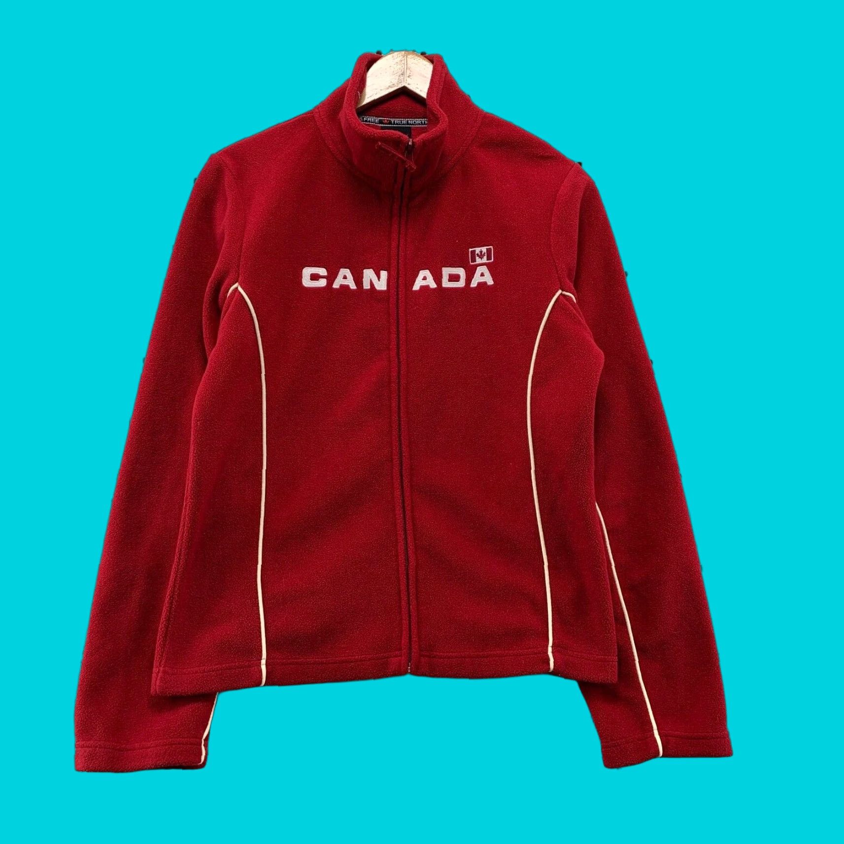 Vintage VINTAGE Canada Kalson Fleece Zip Sweatshirt Jacket Womens Medium Red Embroidered 19x24 Size M / US 6-8 / IT 42-44 - 1 Thumbnail