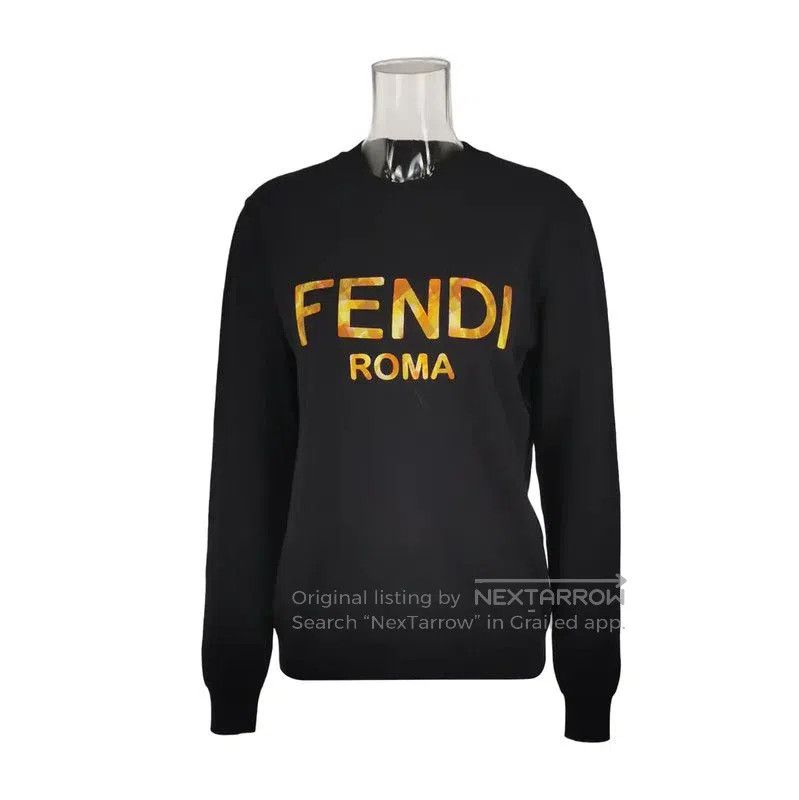 Fendi Fendi Black Logo Knitted Sweater for Men . Size US S / EU 44-46 / 1 - 1 Thumbnail