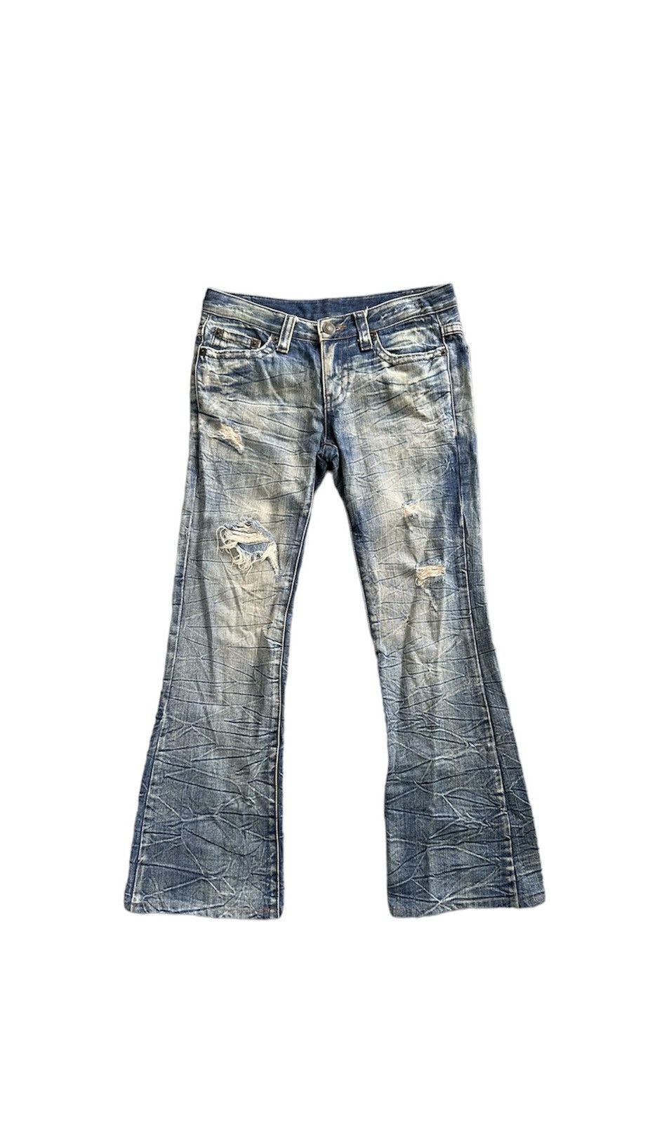 If Six Was Nine Rare Japanese Brand Distressed Flare Denim Size US 30 / EU 46 - 1 Thumbnail