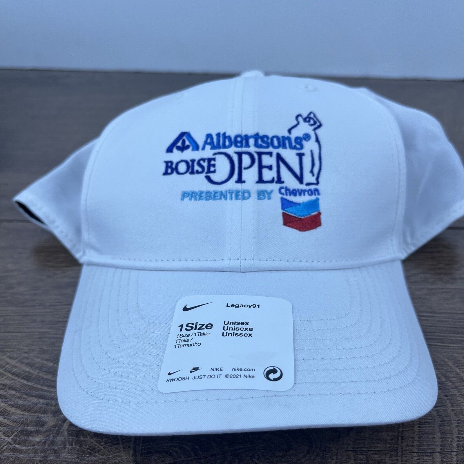 Nike Albertsons Boise Open Hat White Cap Nike Golf Hat Adjustable Size ONE SIZE - 1 Thumbnail