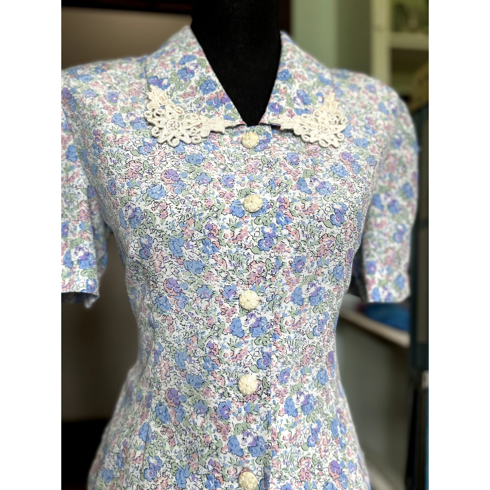 Vintage Vintage Fit n Flare secretary dress 70s does 50s Leslie Fay Size M / US 6-8 / IT 42-44 - 5 Thumbnail