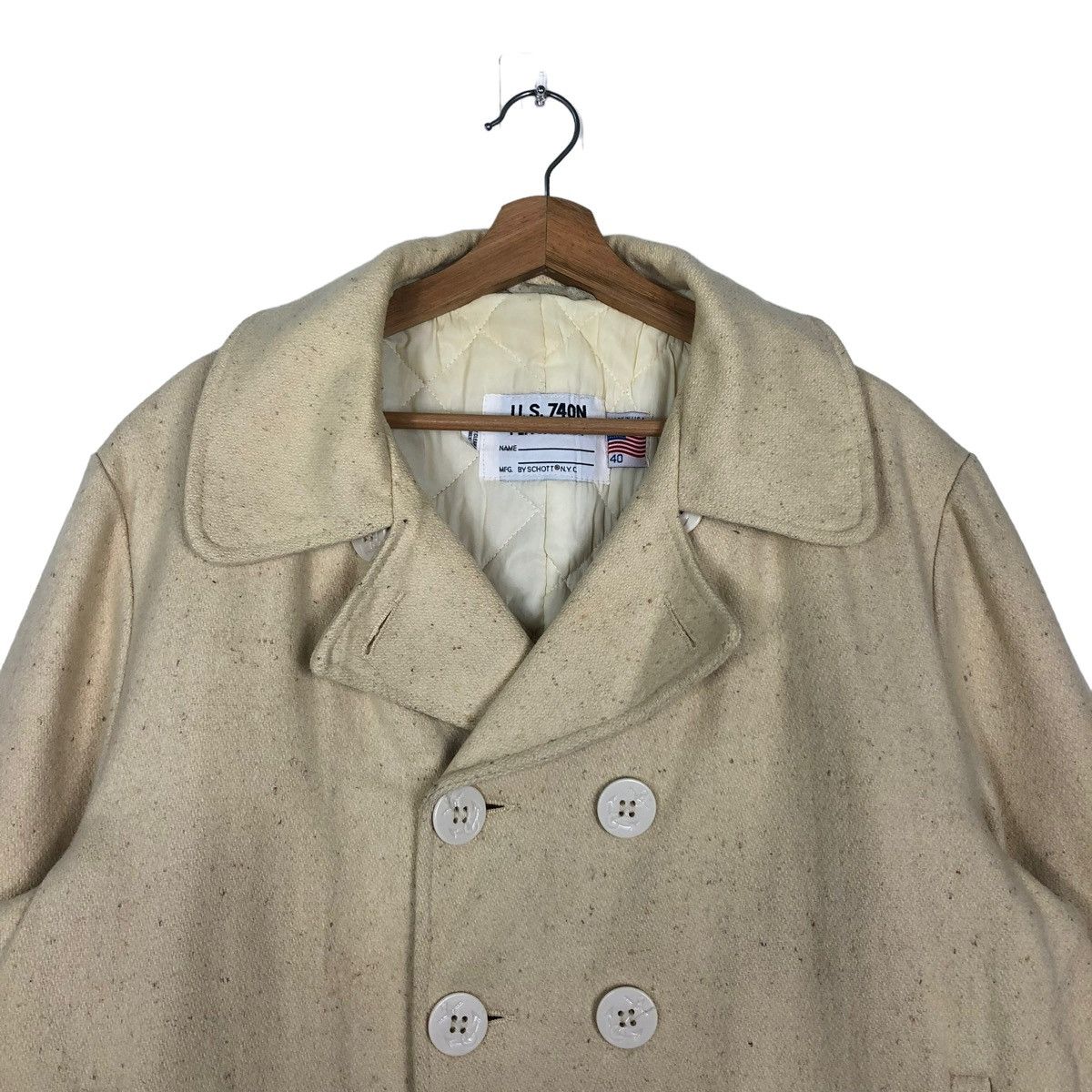 Schott 🔥90’s VINTAGE U.S. 740N PEA JACKET SCHOTT MADE IN USA Size US M / EU 48-50 / 2 - 3 Thumbnail