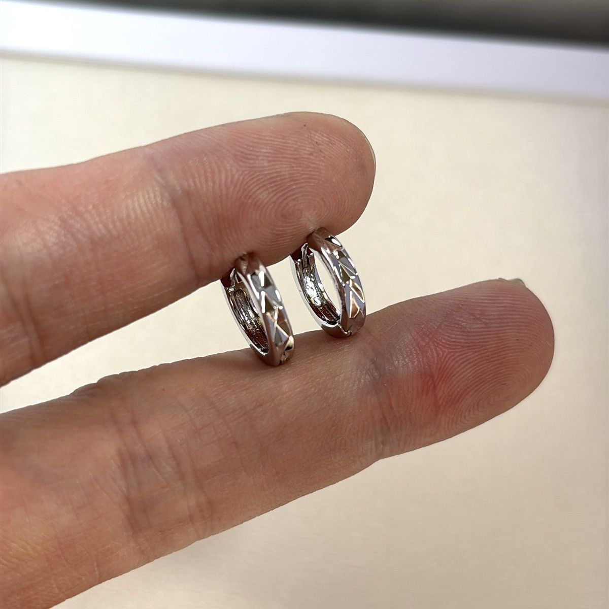 Other 13mm Small Silver Hoop Earrings for Men Women Streetwear Size ONE SIZE - 5 Thumbnail