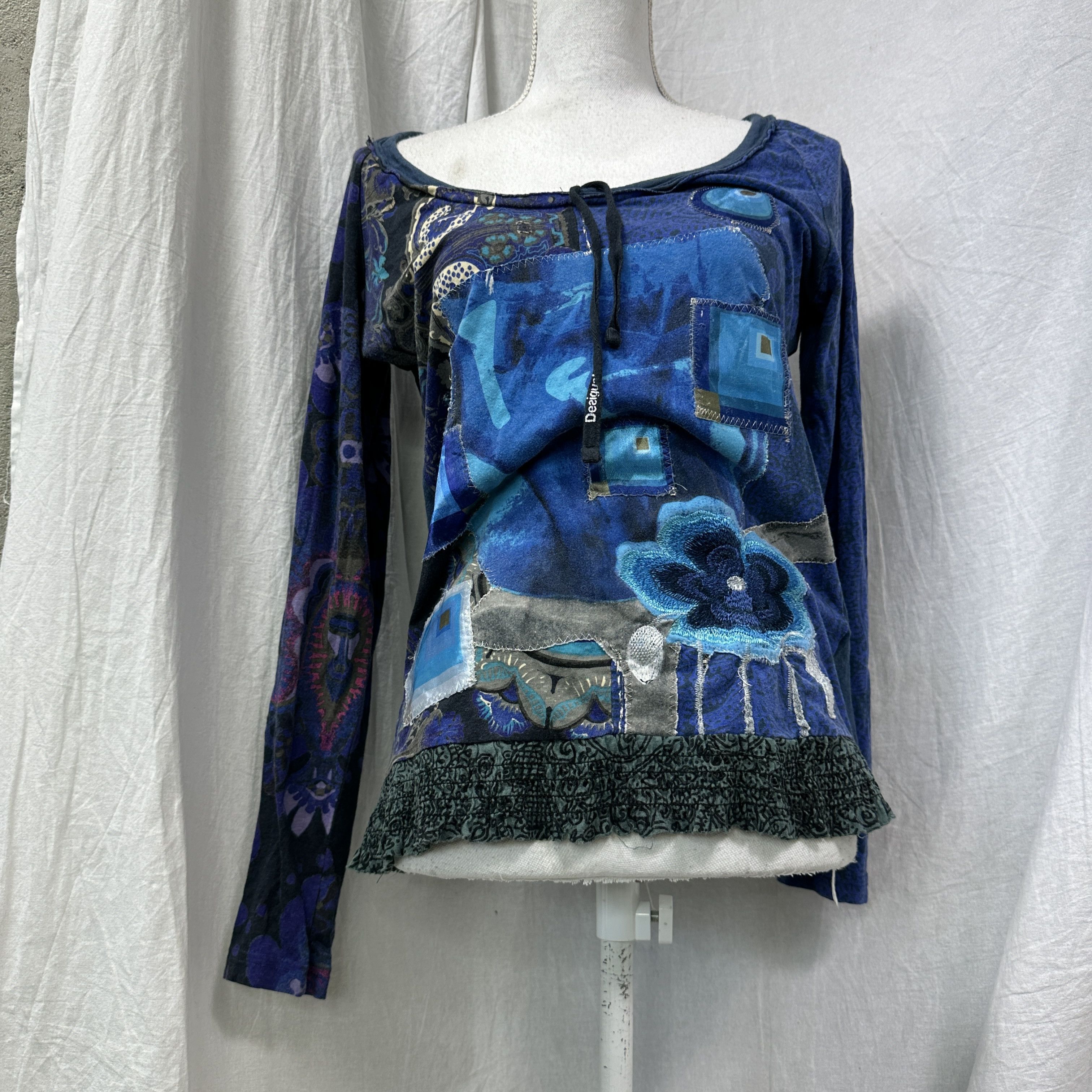 Desigual Vintage Preppy Old Money Printed Desigual Top Y2K Size XL / US 12-14 / IT 48-50 - 5 Thumbnail